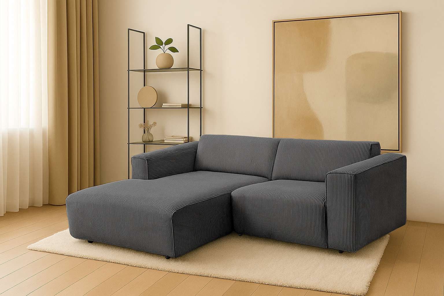 Ecksofa Noord mit Kedernaht, Breite 234 cm, L-Form
