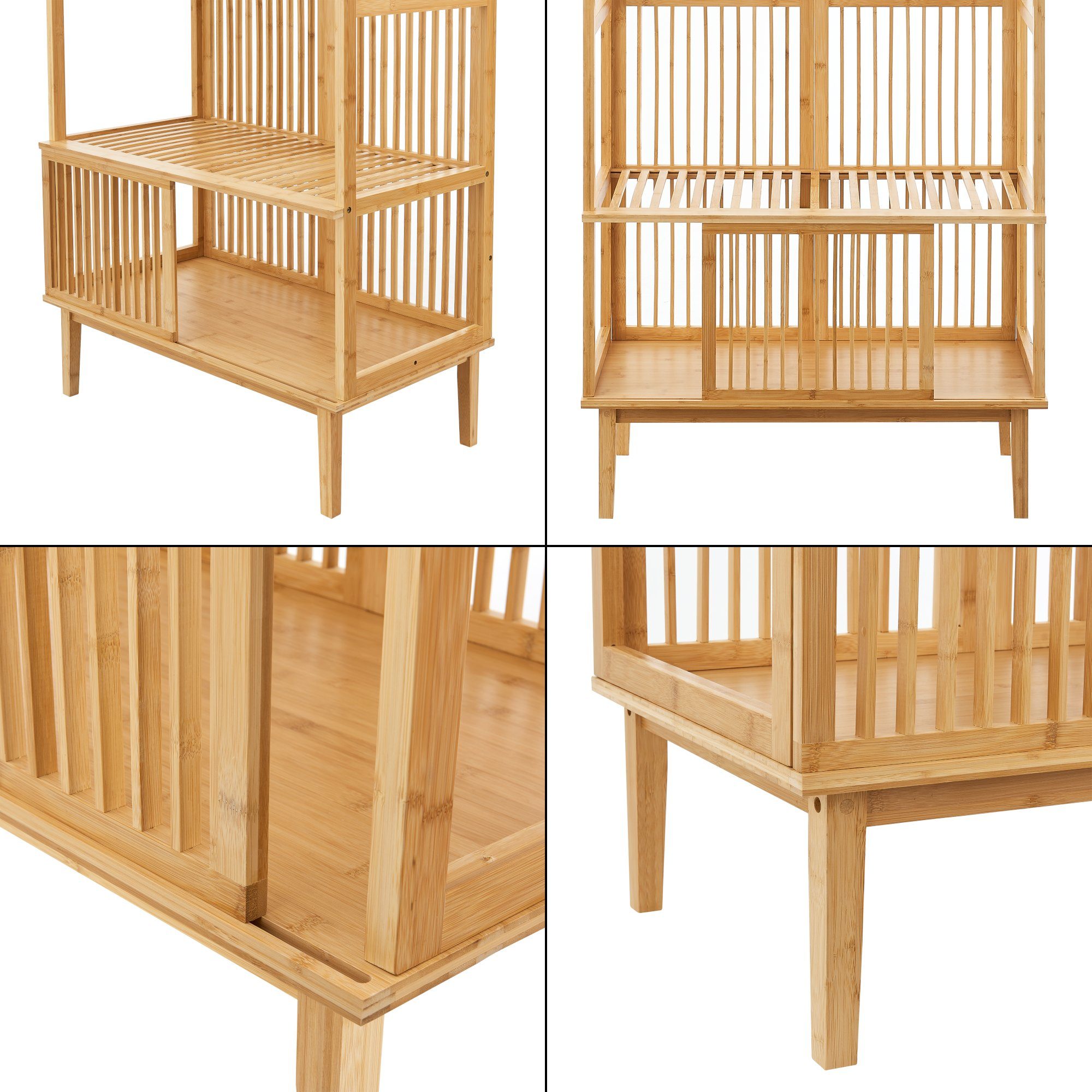 en.casa Garderobenständer, »Vemb« Kleiderständer mit Kleiderstange und Ablagefach