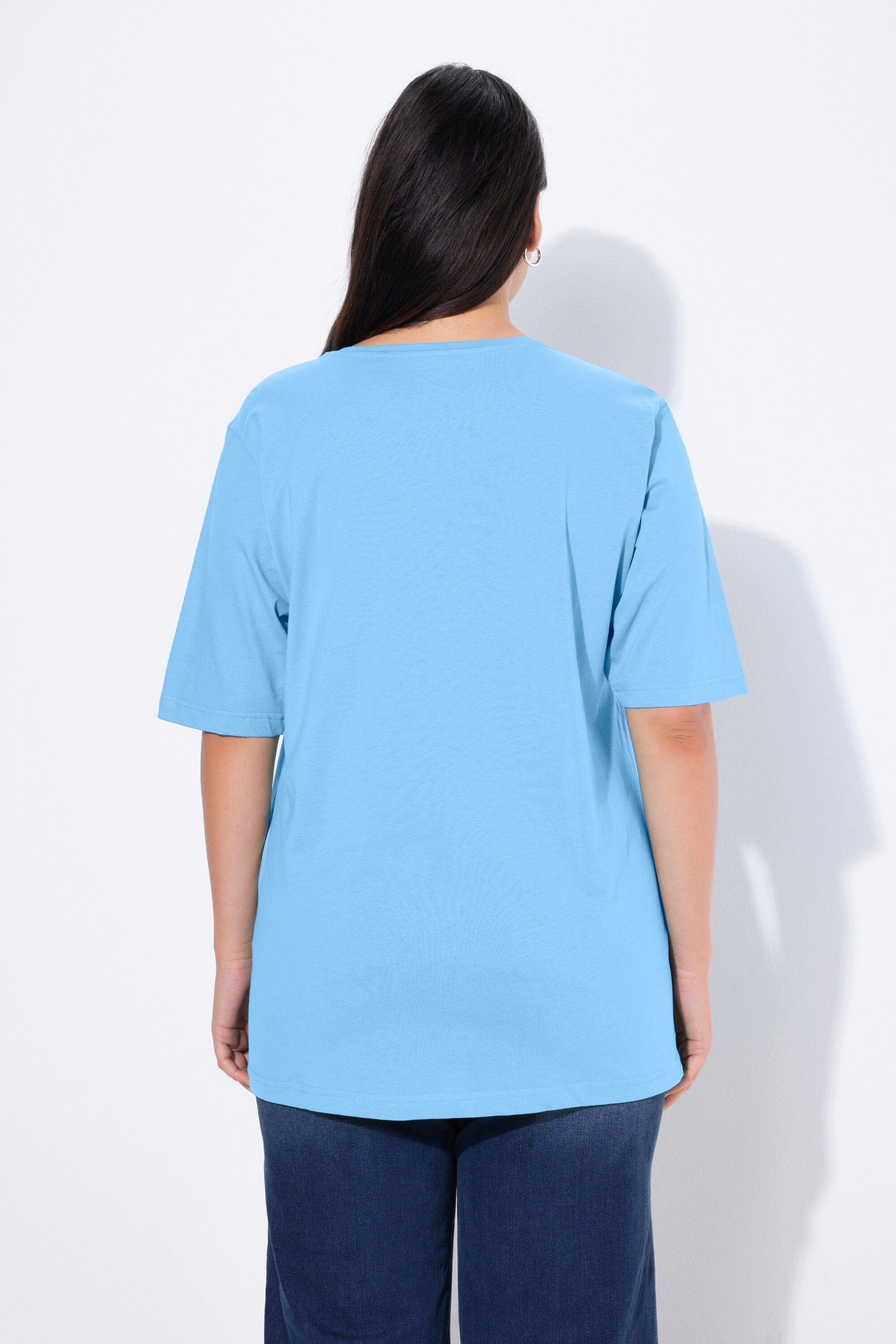 Ulla Popken T-Shirt T-Shirt Rundhalsausschnitt Relaxed Halbarm