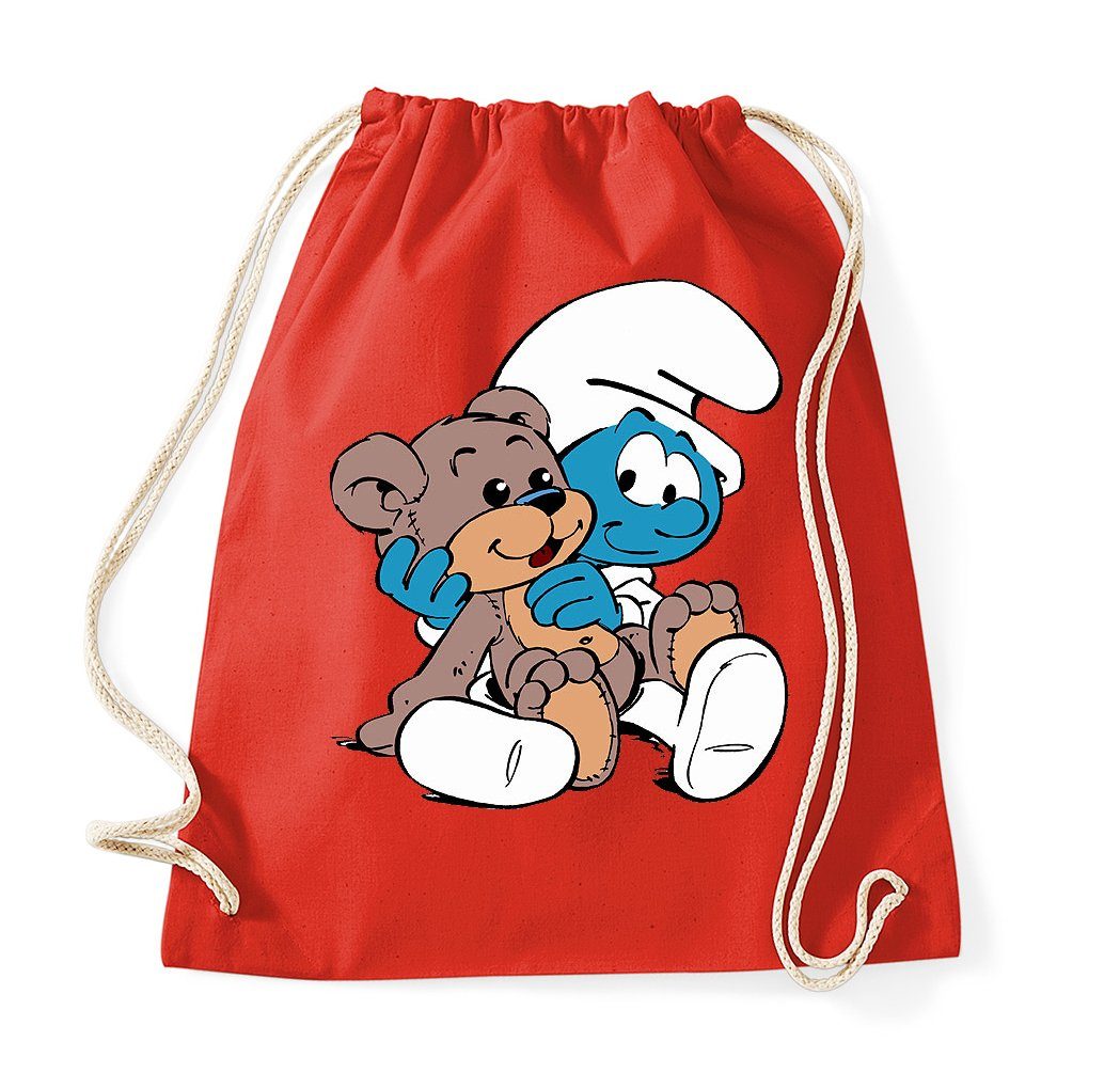 Blondie & Brownie Turnbeutel aus Baumwolle Babyschlumpf Schlümpfe Serie Teddybär Teddy Bär Schlumpf