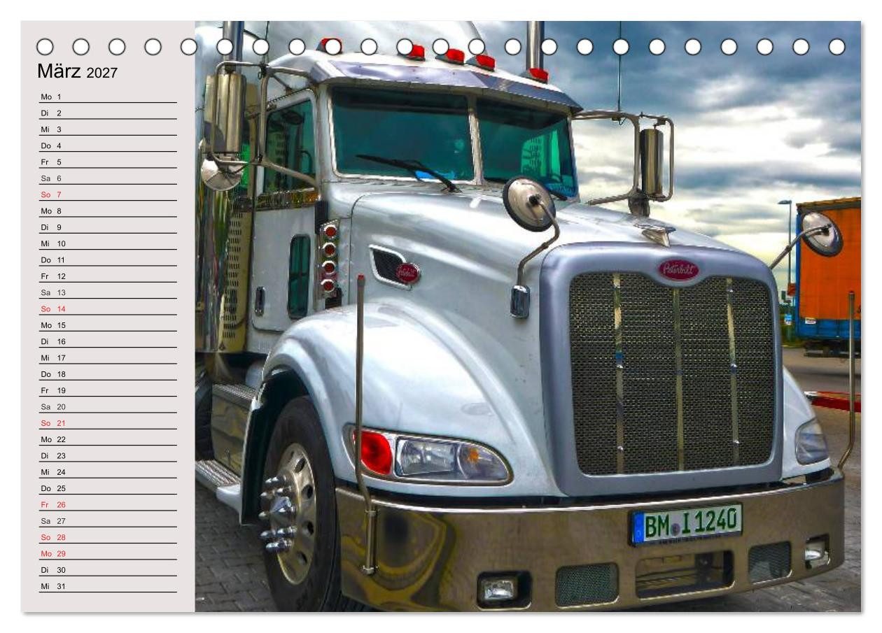 CALVENDO Wandkalender US-Trucks. Faszination Langhauber (Tischkalender 2027 DIN A5 quer), CA