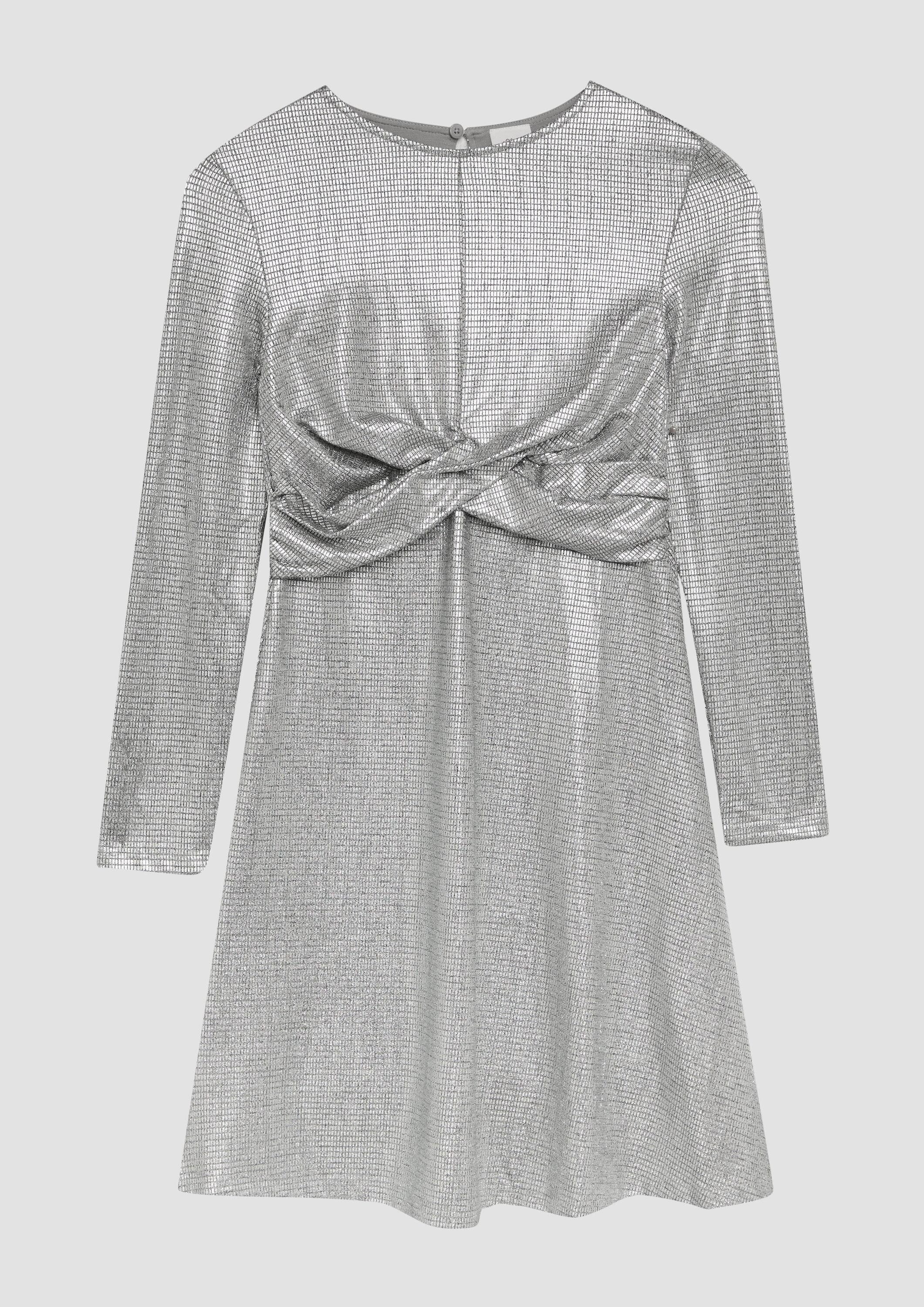 s.Oliver Minikleid Kleid Kleid mit Wickel-Detail in Metallic-Optik