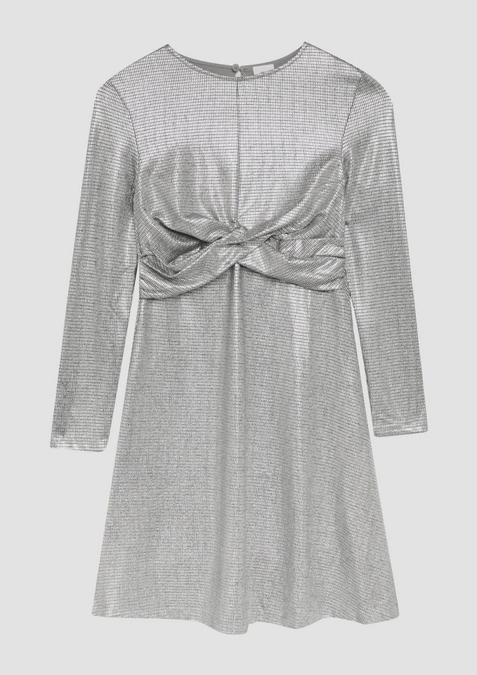s.Oliver Minikleid Kleid Kleid mit Wickel-Detail in Metallic-Optik