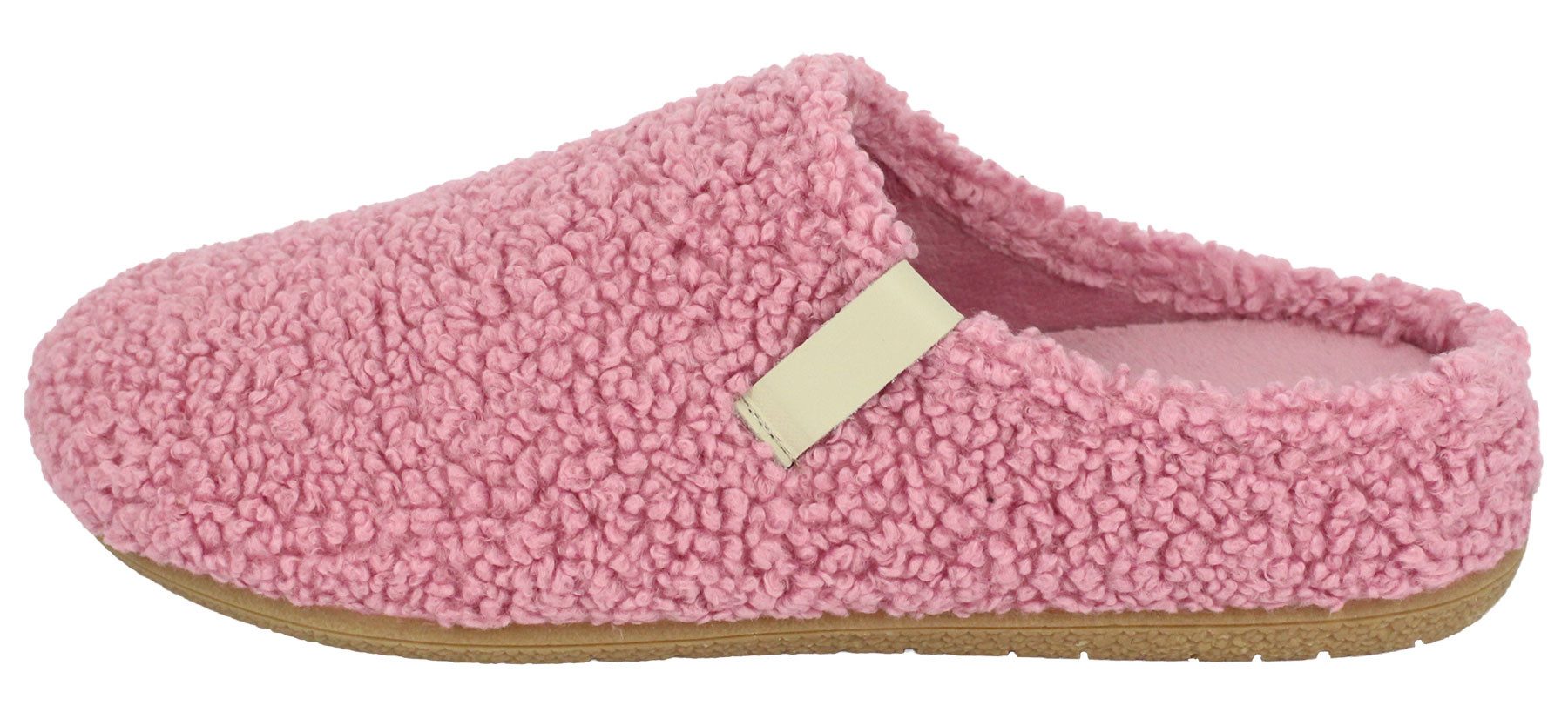Beck Damen Pantoffel Jule im Teddy-Look Hausschuh zum Schlupfen