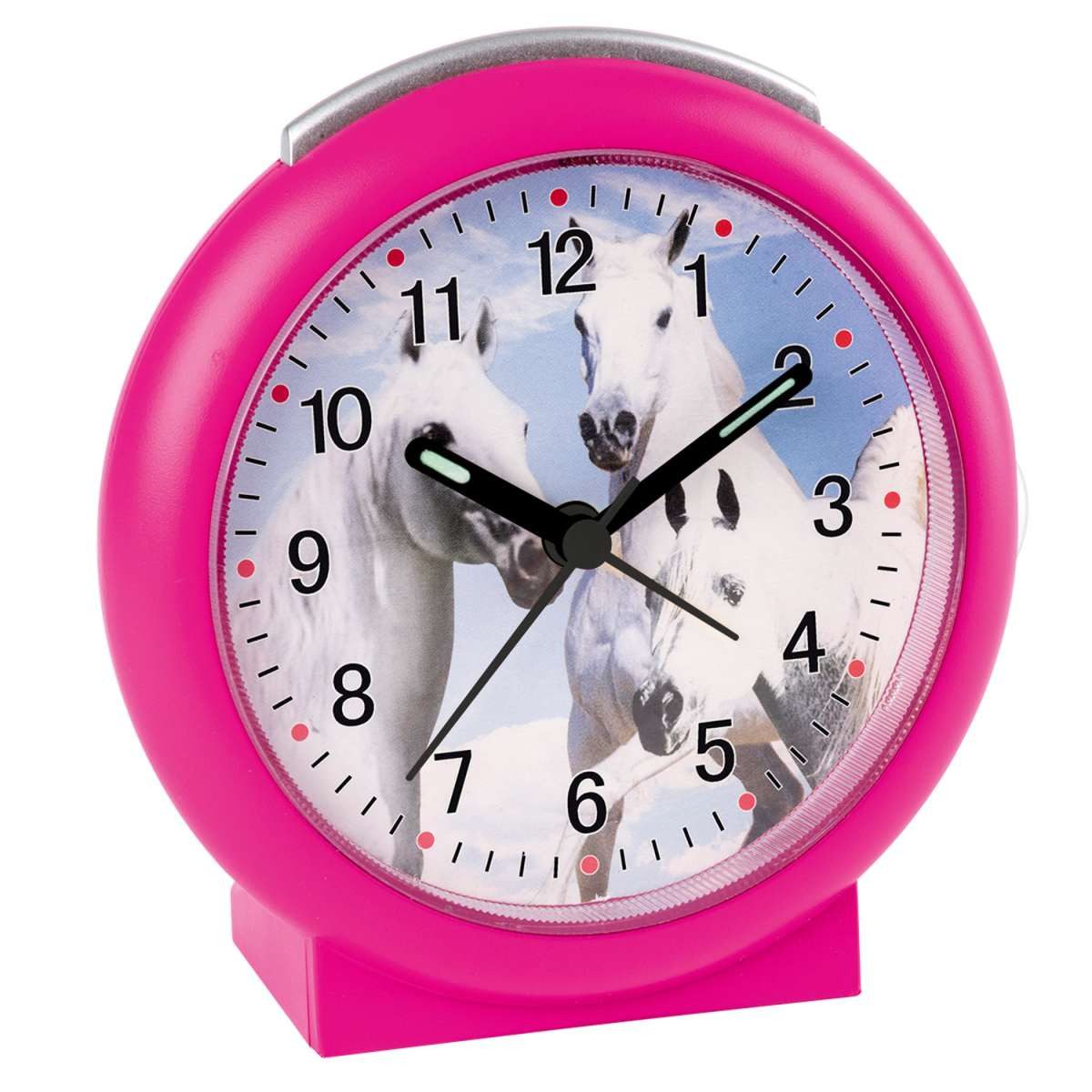 Atlanta Quarzwecker 2121/8 Kinderwecker mit Leisegang Pink Pferde