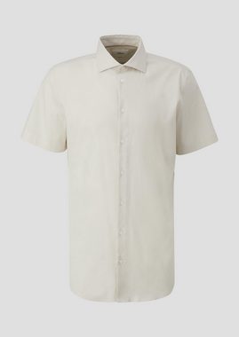 s.Oliver BLACK LABEL Kurzarmhemd Kurzarmhemd aus Baumwoll-Leinenmix