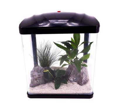Aquaone Aquarium »AquaOne Aquarium Komplettset LED mit Pumpe HR-230 schwarz I Kleines Nanoaquarium 7 Liter I Mini Nano Becken Set für Fische und Garnelen«