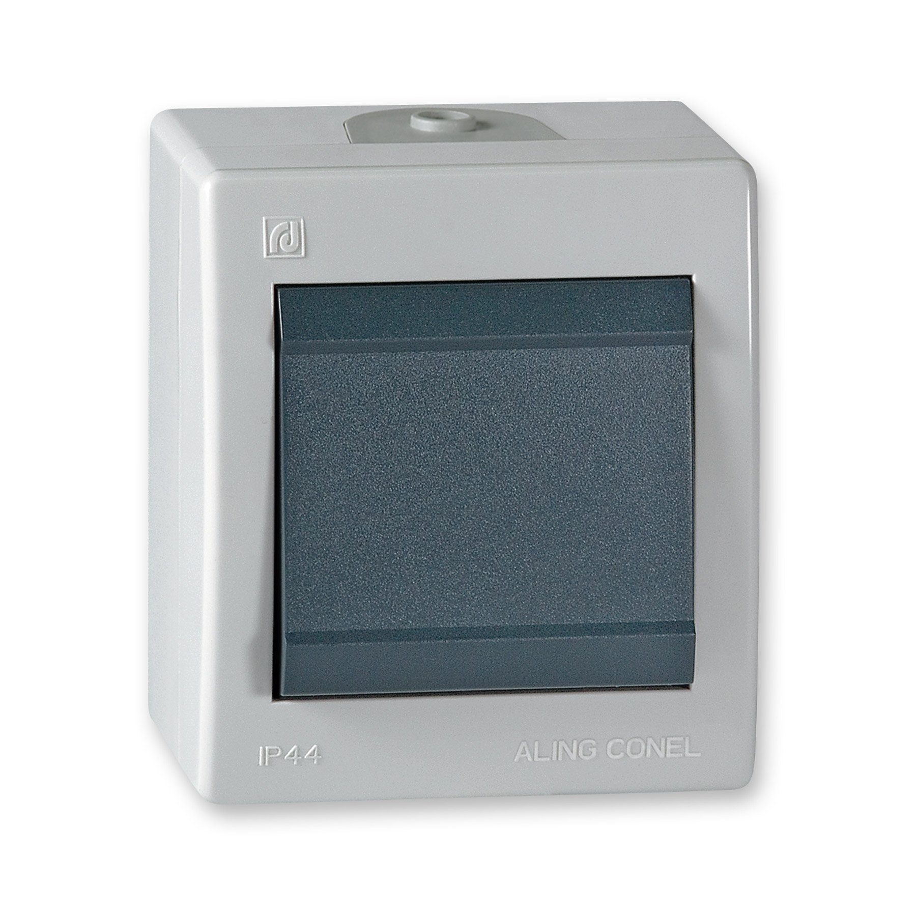 Aling Conel Lichtschalter Power Line Aufputz-Schalter ohne Glimmlampe (Packung), IP 44 grau | Lichtschalter
