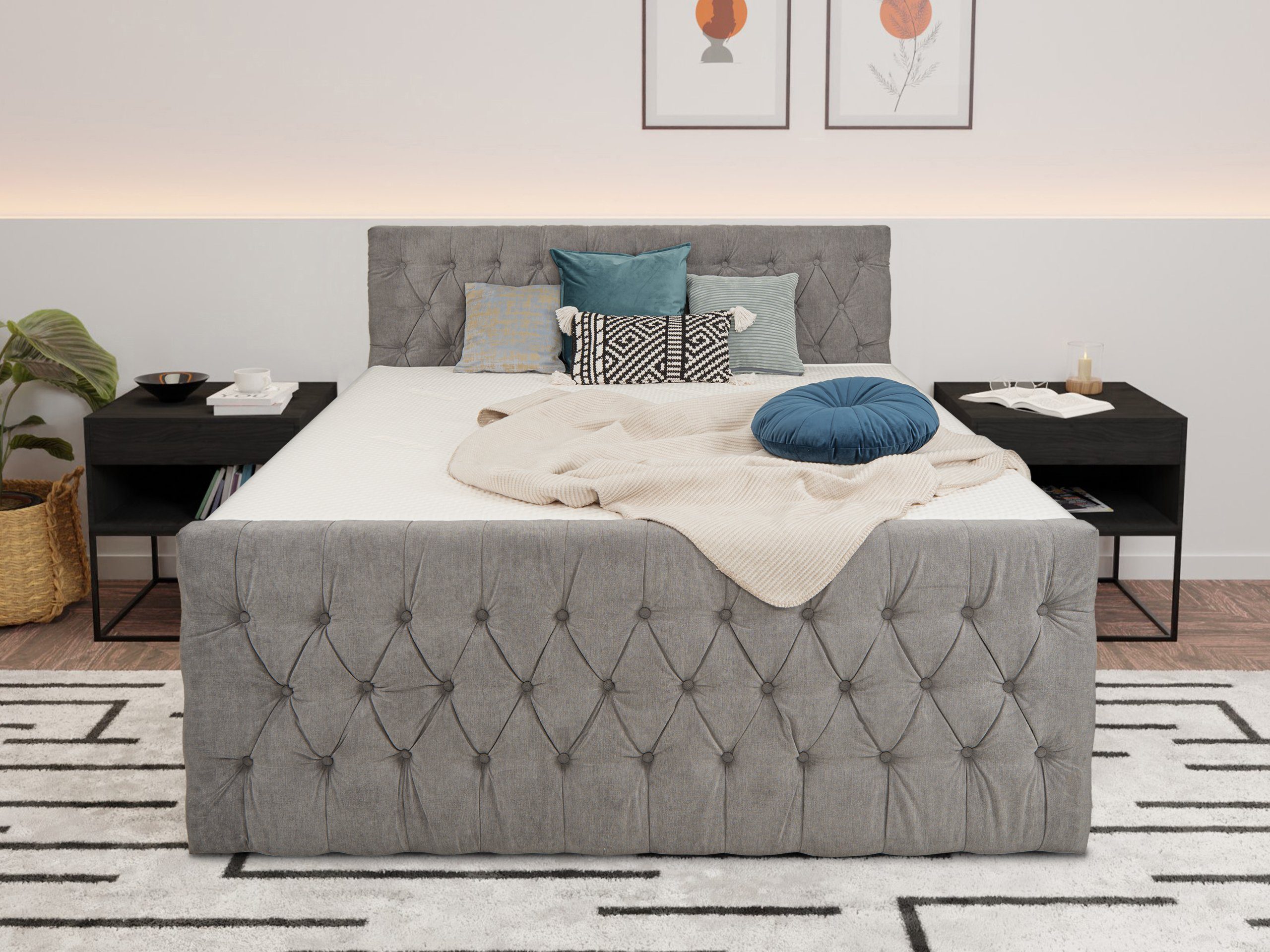 wonello Boxspringbett London, mit Bettkasten und günstig online kaufen