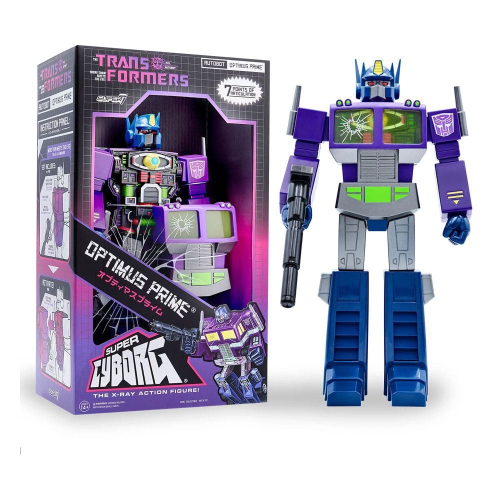 Super7 Actionfigur Transformers Super Cyborg Optimus Prime (Shattered Glass Purple)