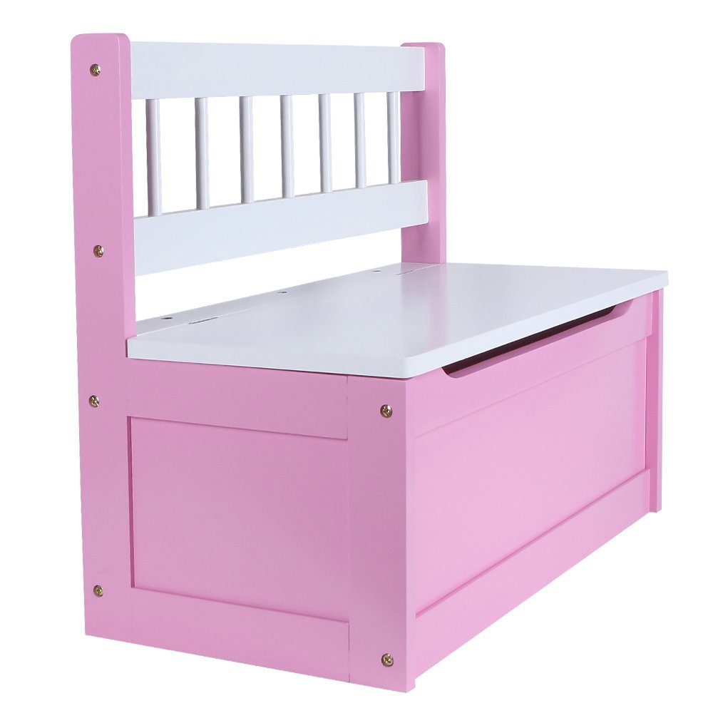 Home4Living Sitztruhe Truhenbank Kindersitztruhe Sitzbank Rosa Spielzeugtruhe, mit Stauraum, Deckelbremse