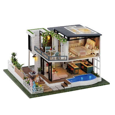 Cute Room 3D-Puzzle DIY holz Miniature Haus Puppenhaus Bachsglueck, Puzzleteile, 3D-Puzzle, Miniaturhaus, Maßstab 1:32, Modellbausatz zum basteln