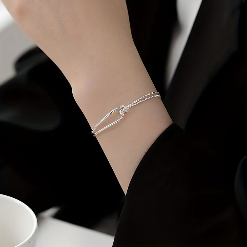 The Beauty House Armband Damen Armband – Elegantes, filigranes Armkettchen in Silberoptik, erstellbare Größe, Modeschmuck