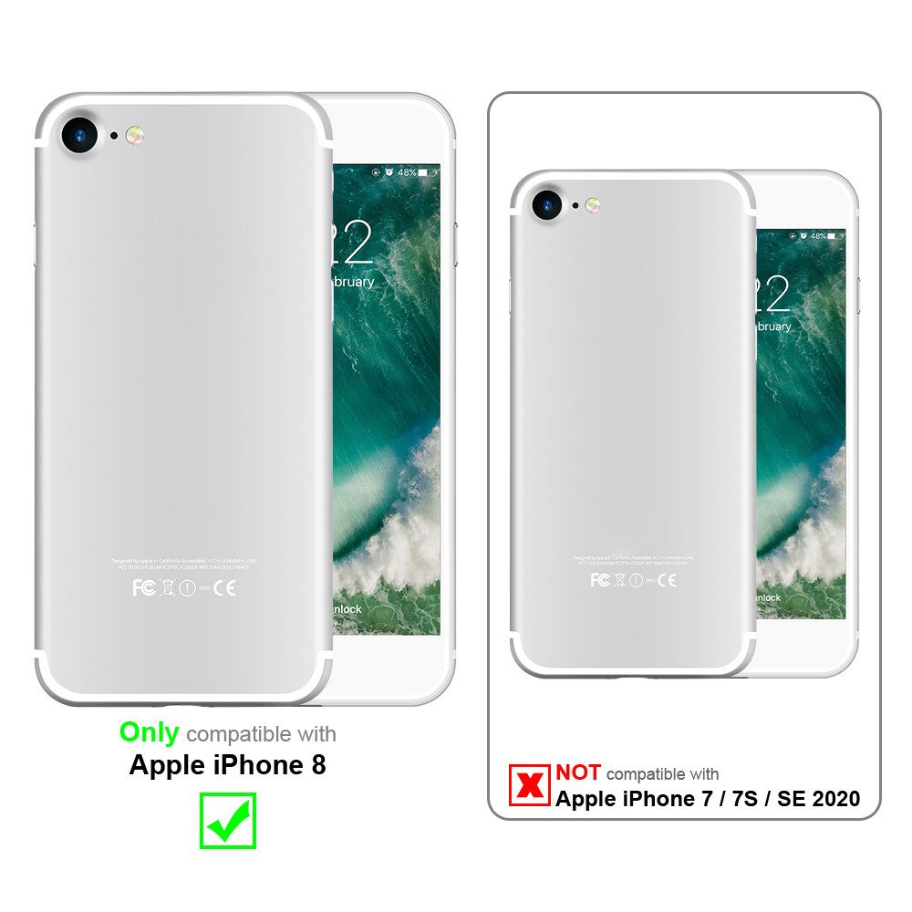 Cadorabo Handyhülle für Apple iPhone 8 Hülle Apple iPhone 8, Hülle - Schutzhülle - Robuster 360° Rundumschutz mit Displayschutz