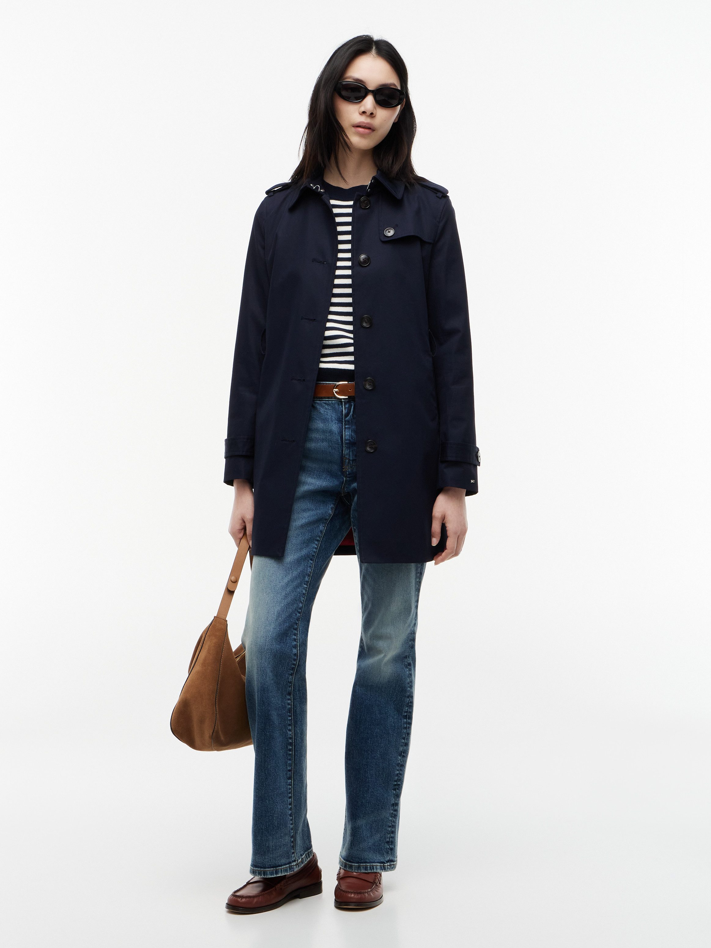 Tommy Hilfiger Langjacke HERITAGE SINGLE BREASTED TRENCH mit den typischen Trenchcoat-Details