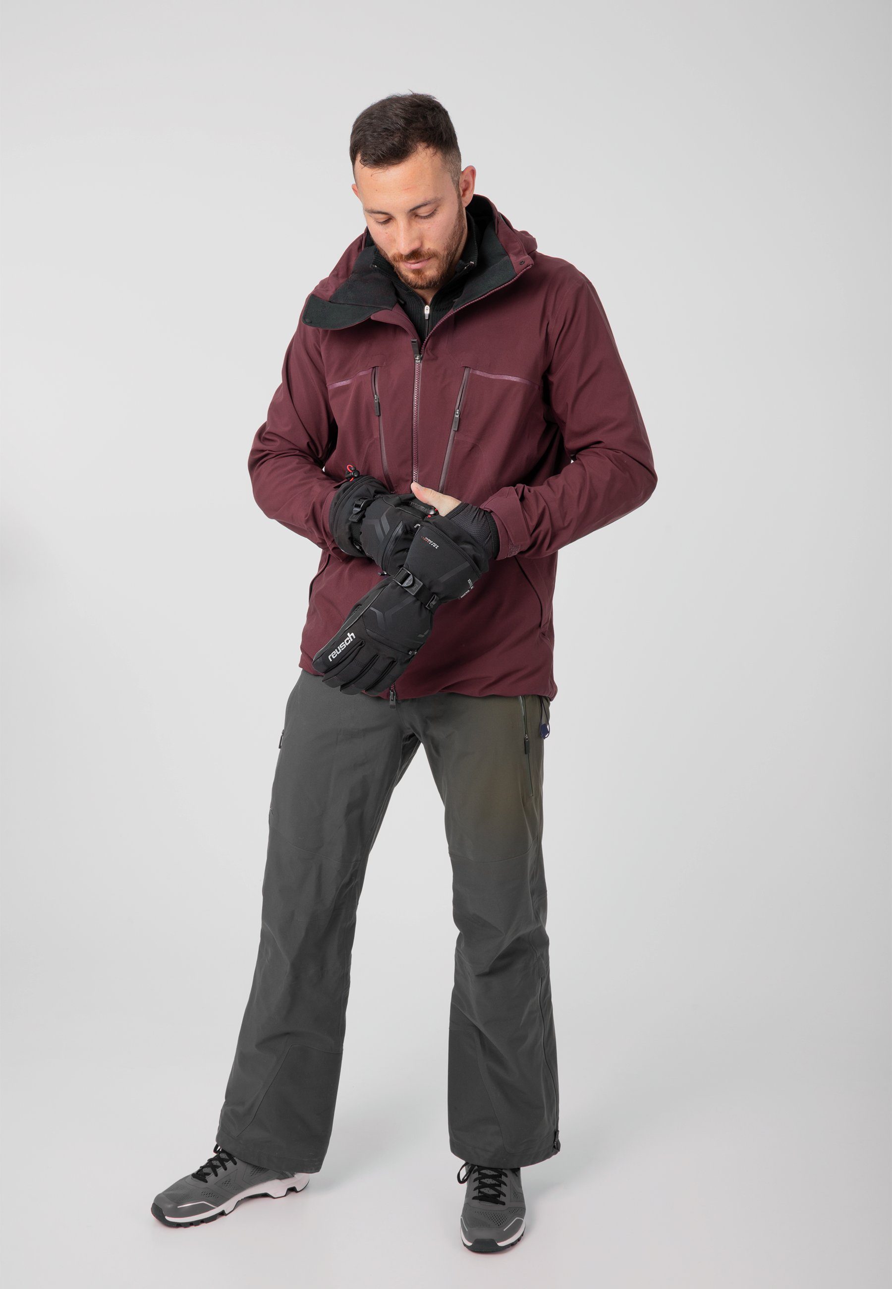 Spirit Down Reusch mit Wärmestufe Skihandschuhe silberfarben-schwarz GORE-TEX höchster