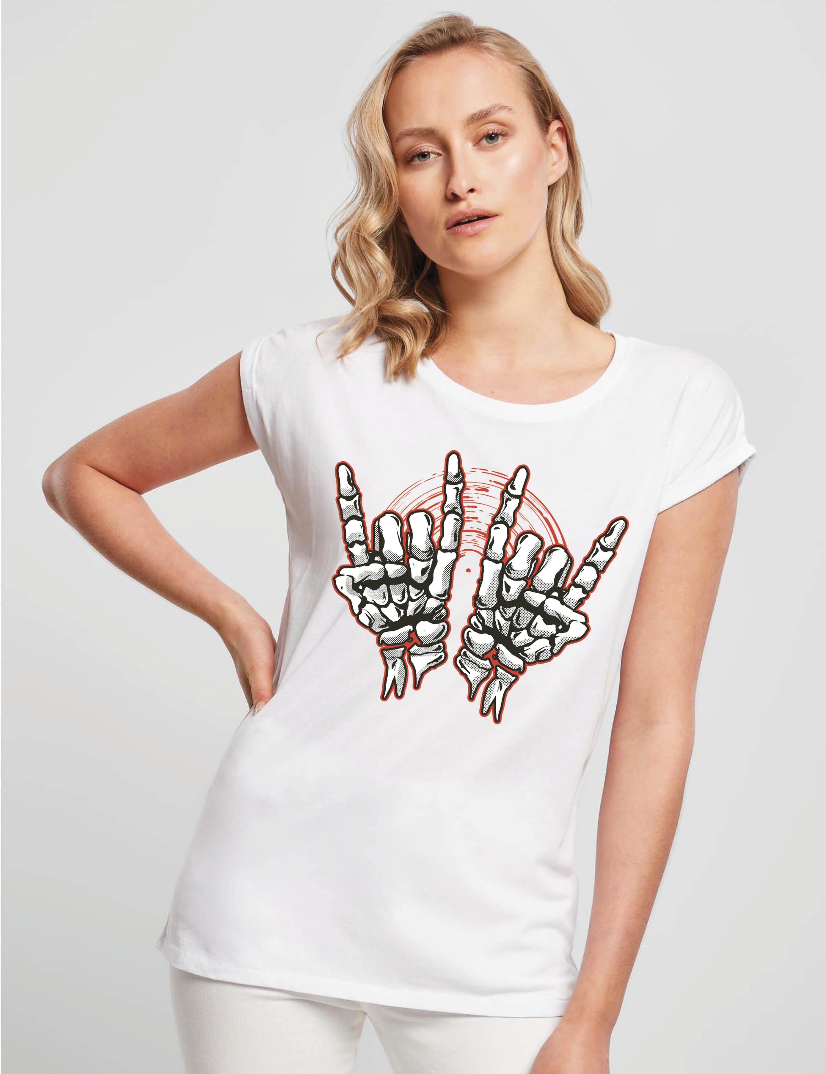 Youth Designz Print-Shirt "Skelett Hand Rock" günstig online kaufen