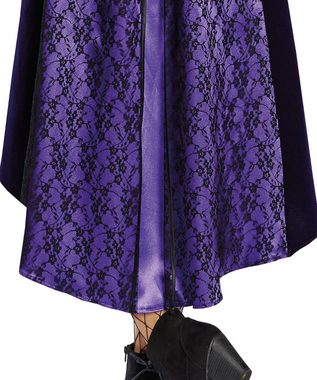 Karneval-Klamotten Kostüm Frack schwarz lila mit Kleid und Mini Hut, Komplettkostüm Damenkostüm Jacke mit kurzes ärmelloses Kleid und Hut