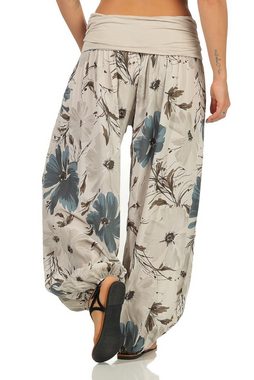 Aurela Damenmode Haremshose Sommerhose luftig & leichte Pumphose für Damen (1-tlg) mit elastischem Bund, sommerliches Design