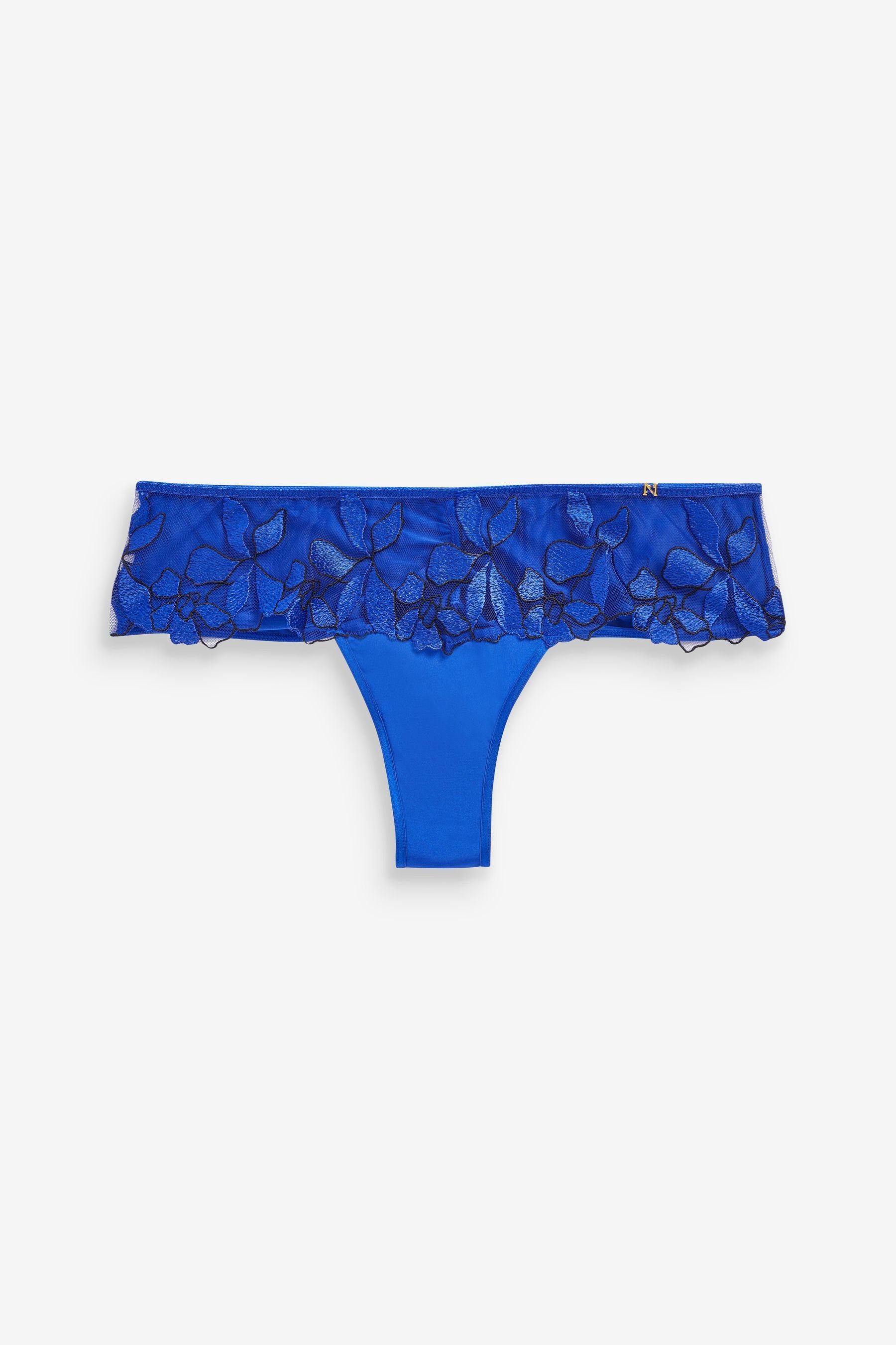 Next Slip Brasilianischer Slip mit floralen Stickereien (1-St) Cobalt Blue