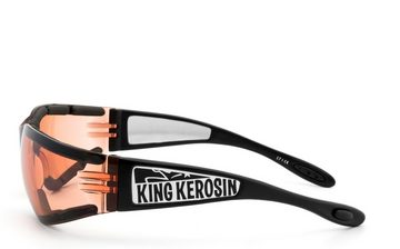 KingKerosin Motorradbrille KK205 gepolstert, Steinschlagbeständig durch Kunststoff-Sicherheitsglas