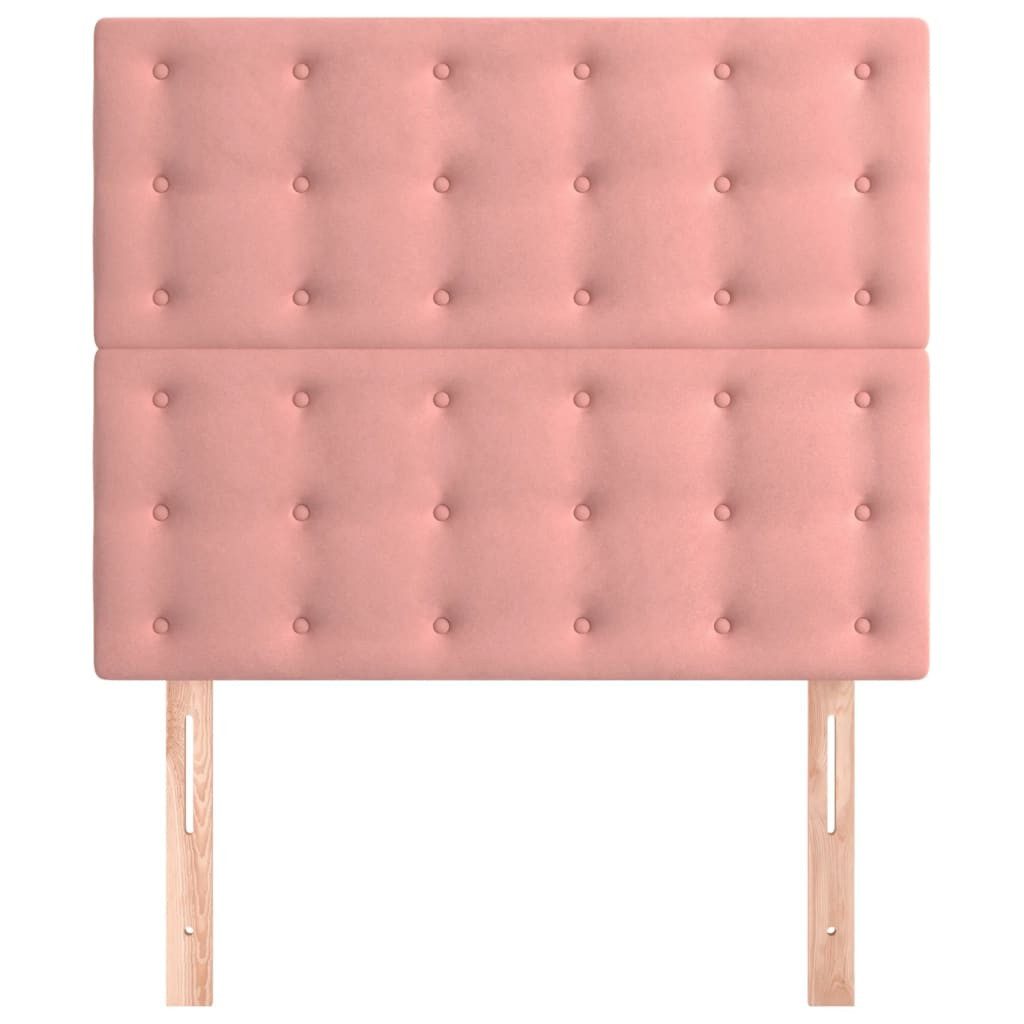 vidaXL Bett Kopfteil Rosa 100 x 5 x 118/128 cm Samt (1-tlg)