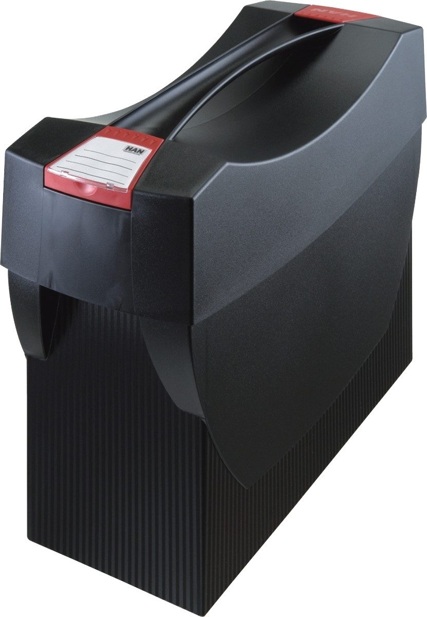 HAN-Bürogeräte Aufbewahrungsbox Hängemappenbox Swing mit Deckel für ca. 20 Mappen schwarz leer