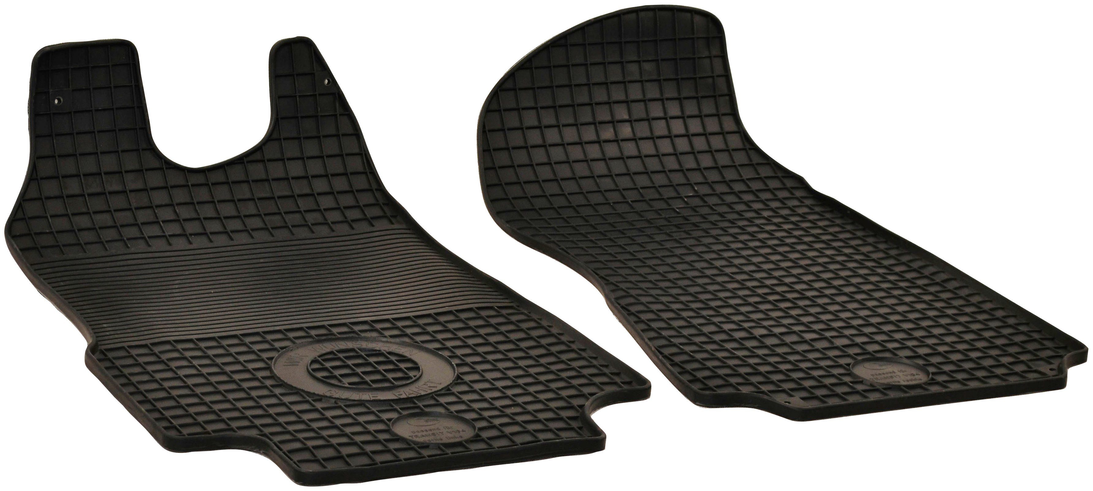 WALSER Passform-Fußmatten (2 St), für Ford Ford Pritschenwagen, Bus, Kastenwagen, Transit für Transit 01/2000-12/2014