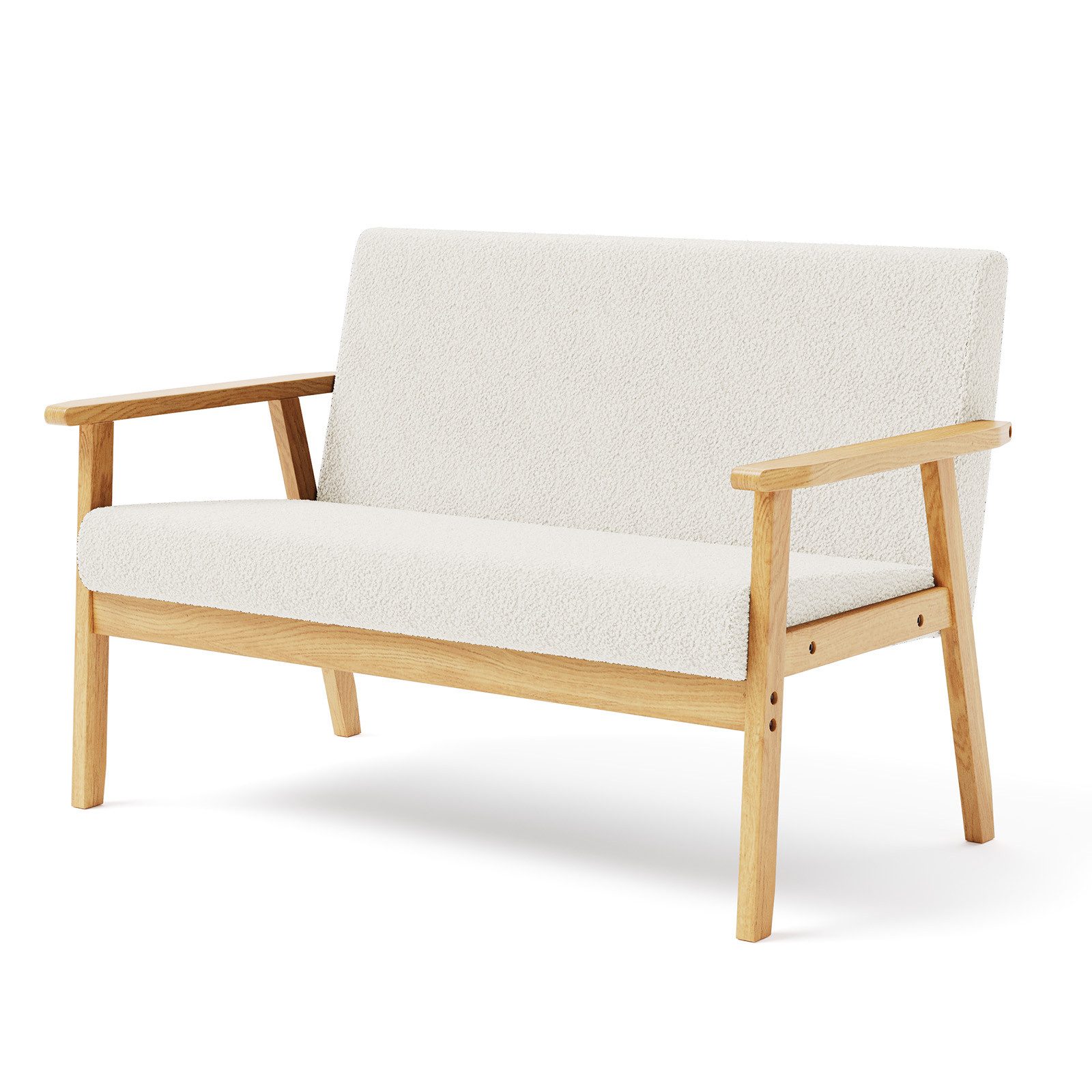OUNUO Sofa 2 Sitzer Sofa Couch Loungesofa Modern und Skandinavisch, Weiß günstig online kaufen