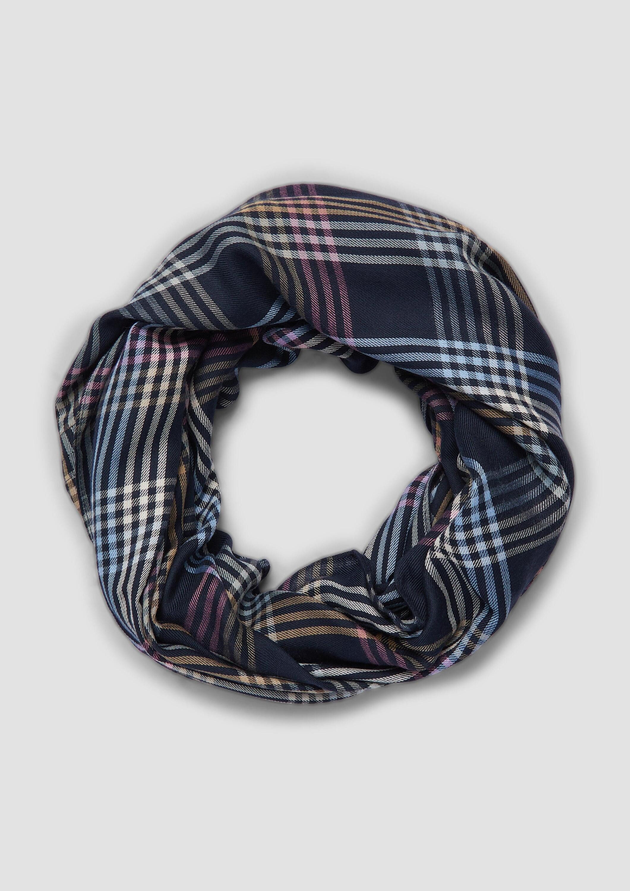 s.Oliver Loop Snood, Weicher Loopschal aus Modalmix mit Karomuster günstig online kaufen