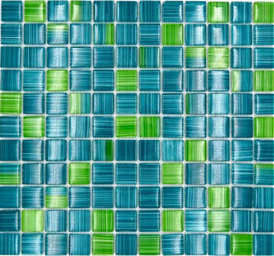 Mosani Mosaikfliesen Glasmosaik Mosaikfliese Style Flaschen grün türkis kiwi Küche