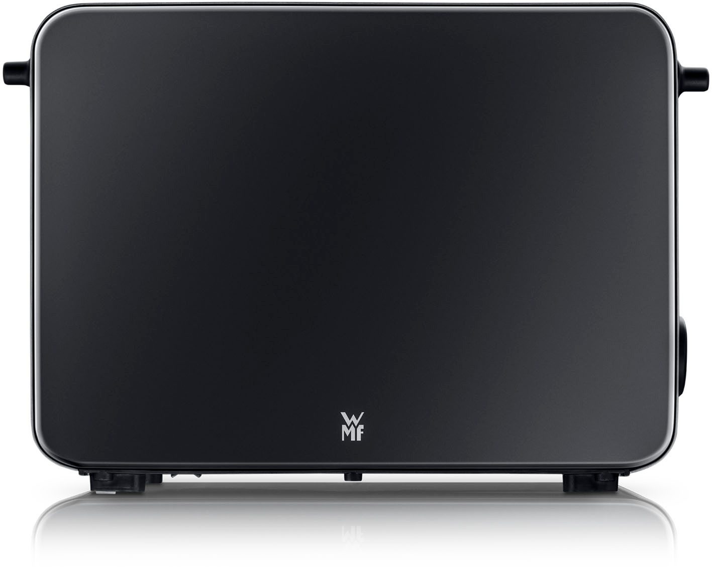 WMF Тостеры Stelio Edition Deep Black, Тостер на 2 ломтика mit Brötchenaufsatz, 2 kurze Schlitze, für 2 Scheiben, 1050 W, 7 Bräunungsstufen, Brotzentrierung, Krümelschublade, Cromargan Gehäuse
