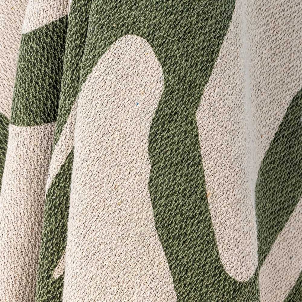 Wolldecke Bloomingville Decke DALMINE Natur Grün 160x130 cm, Bloomingville günstig online kaufen