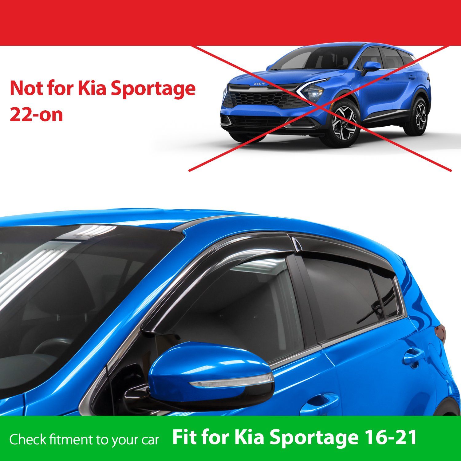 Goodyear für/kompatible Windabweiser mit Kia Sportage St) Goodyear Auto-Fußmatte 2016-2021 (4