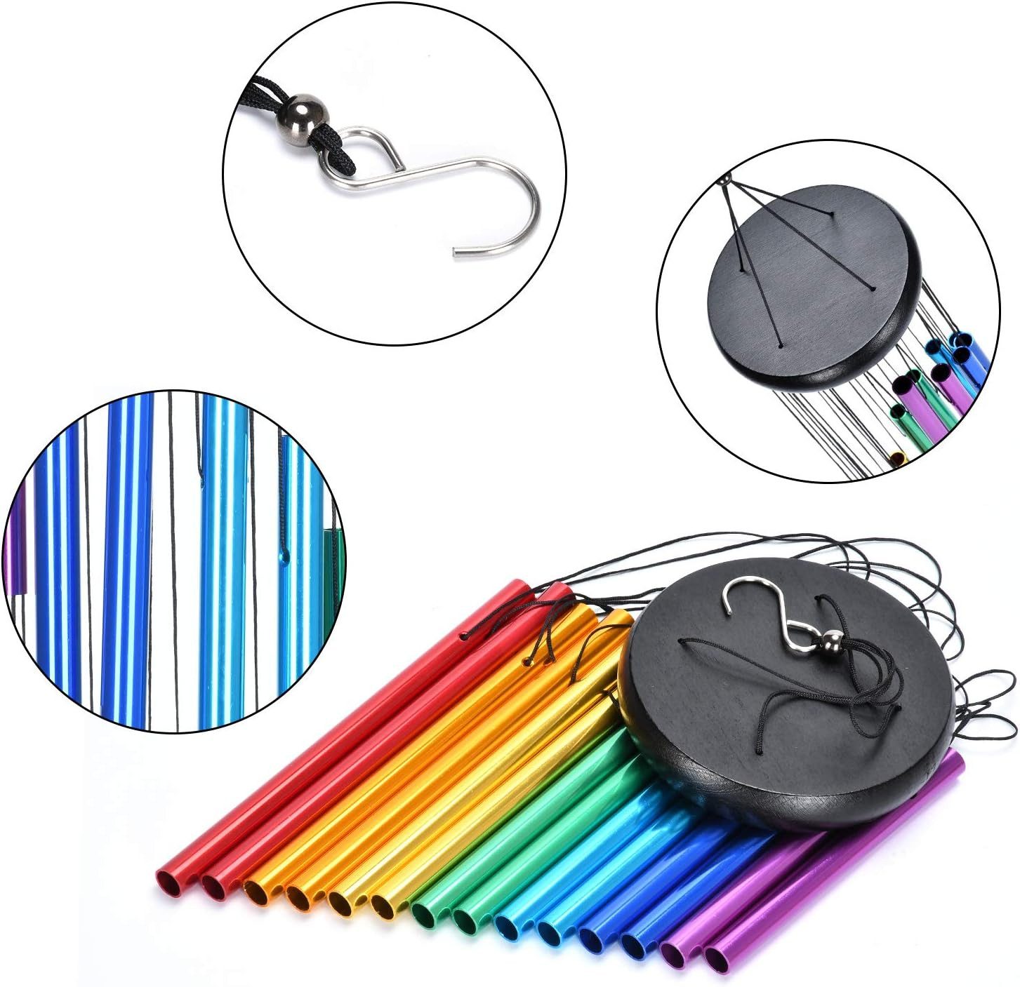 FELIXLEO Windspiel windspiele für draußen, 72cm Memorial Windspiele mit Haken