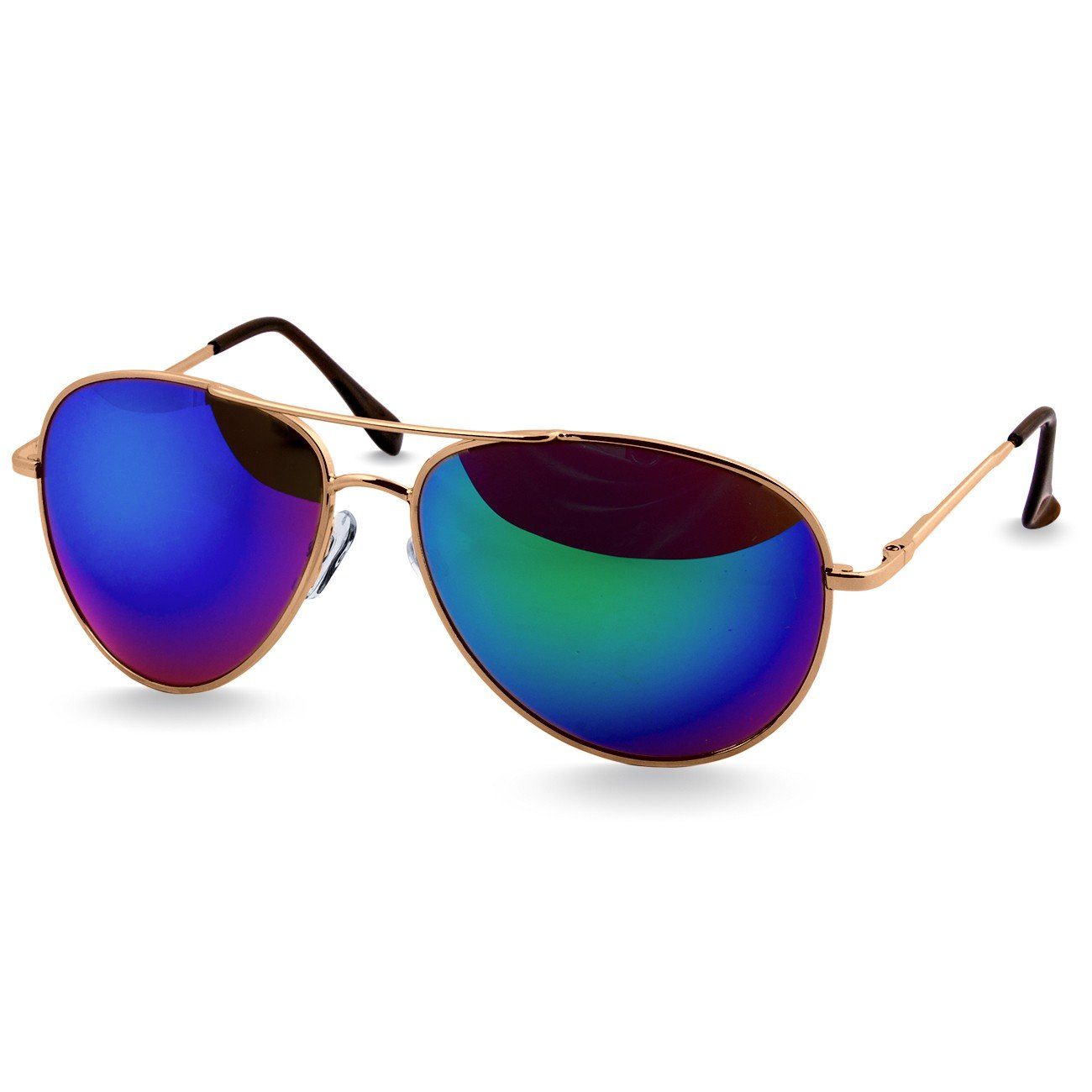 Caspar Sonnenbrille SG013 klassische Pilotenbrille verspiegelt lila gold / Unisex Retro