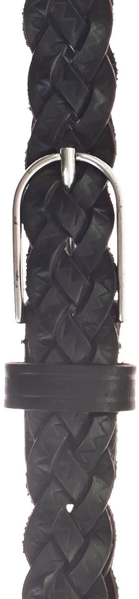 Vanzetti Flechtgürtel Ledergürtel bis Gr, 140 cm, schwarz Curvy