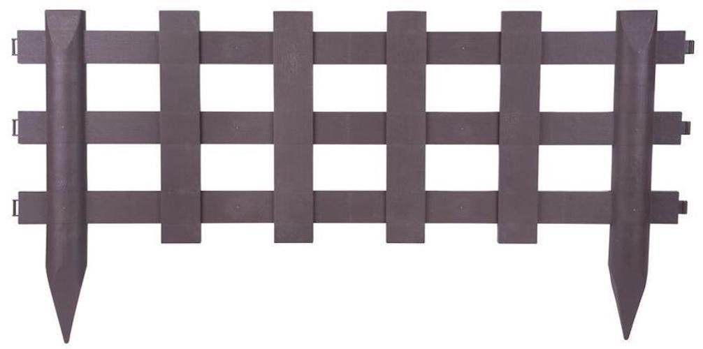 PROREGAL® Gartenzaun Gartenzaun Mini F753, 100x49cm, Kunststoff, Braun, 2 Stück, dekorative