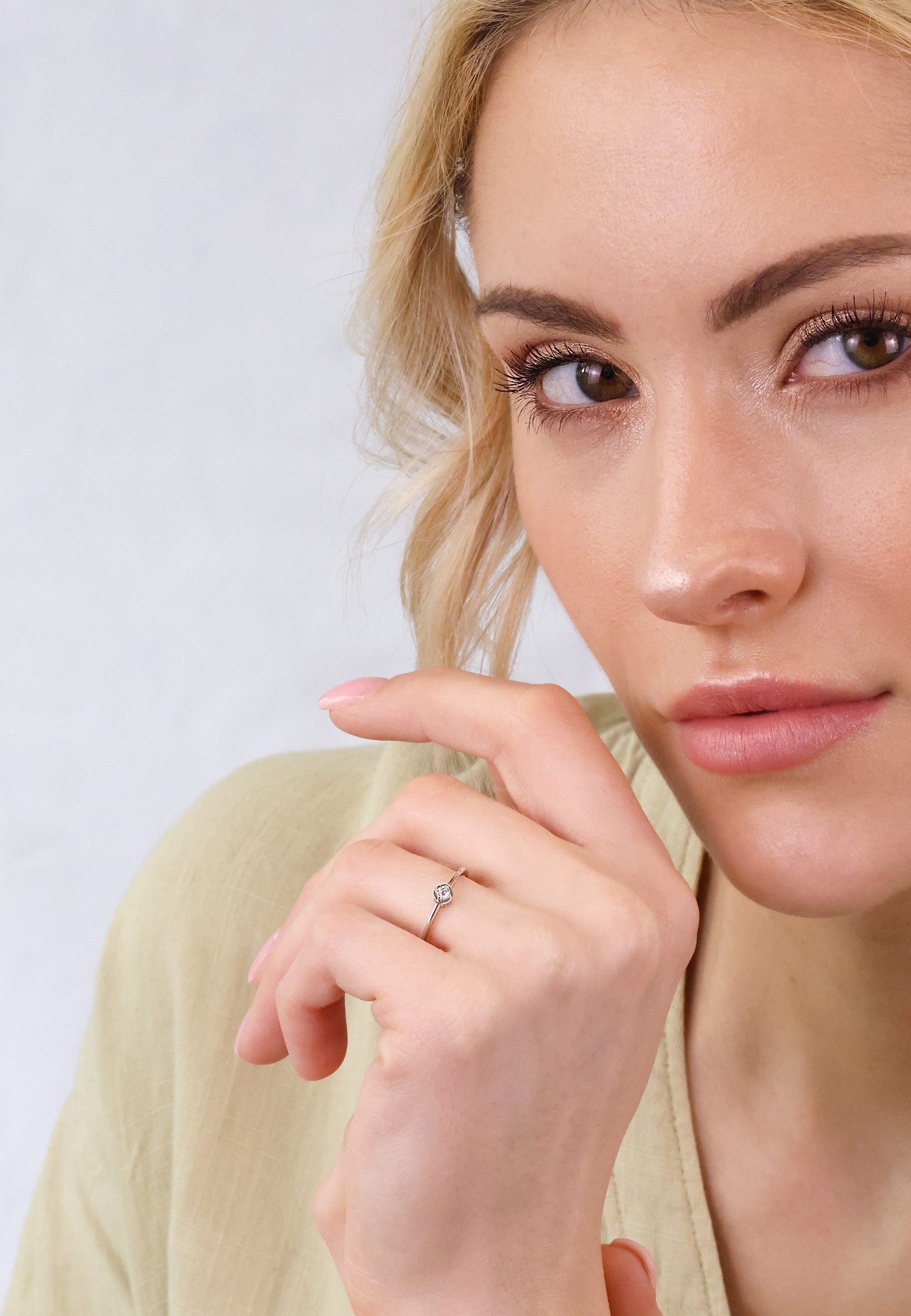 NANA KAY Fingerring Delicate Touch, mit farblosem Stein