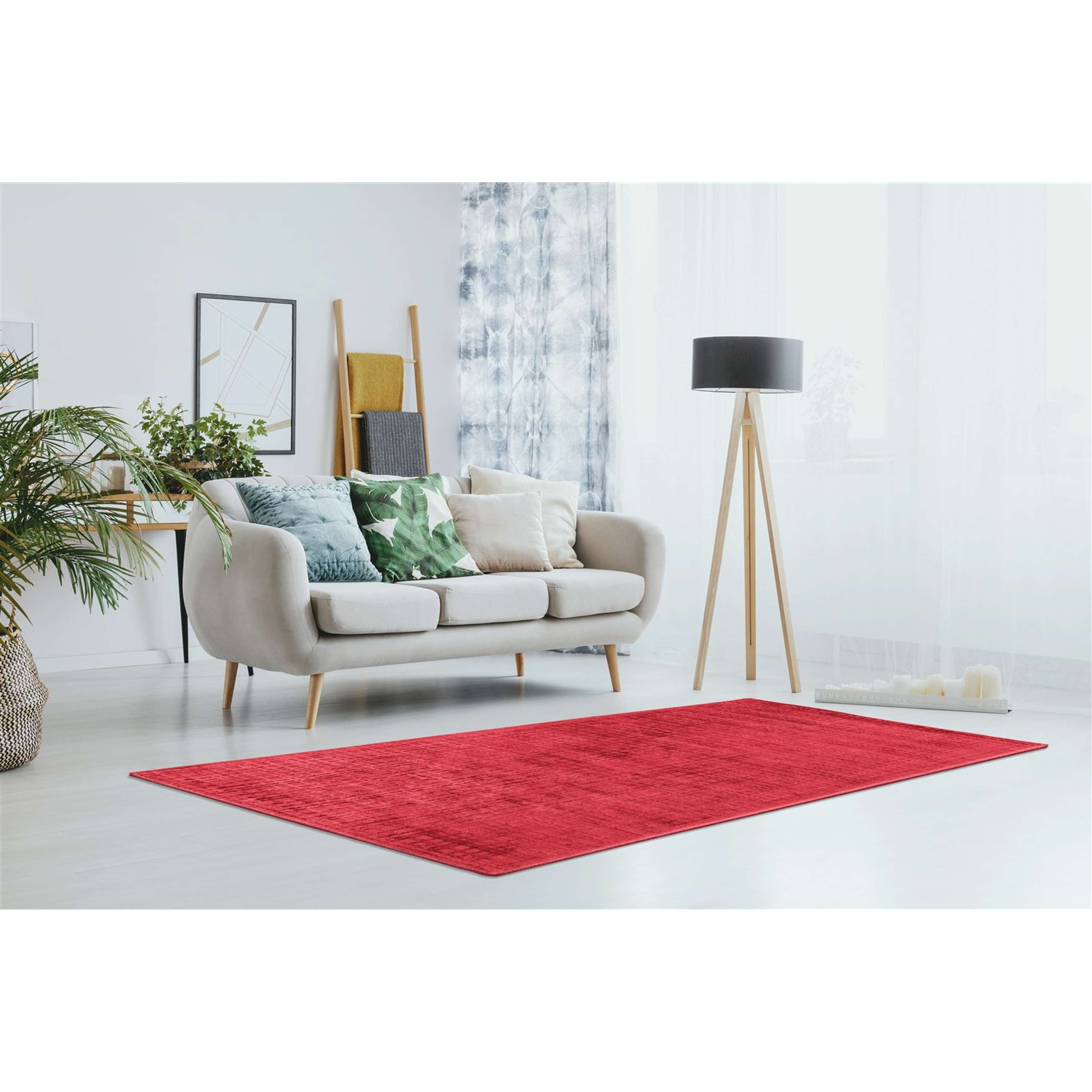 Qiyano Teppich Kurzflorteppich Carolina 100 Rot günstig online kaufen
