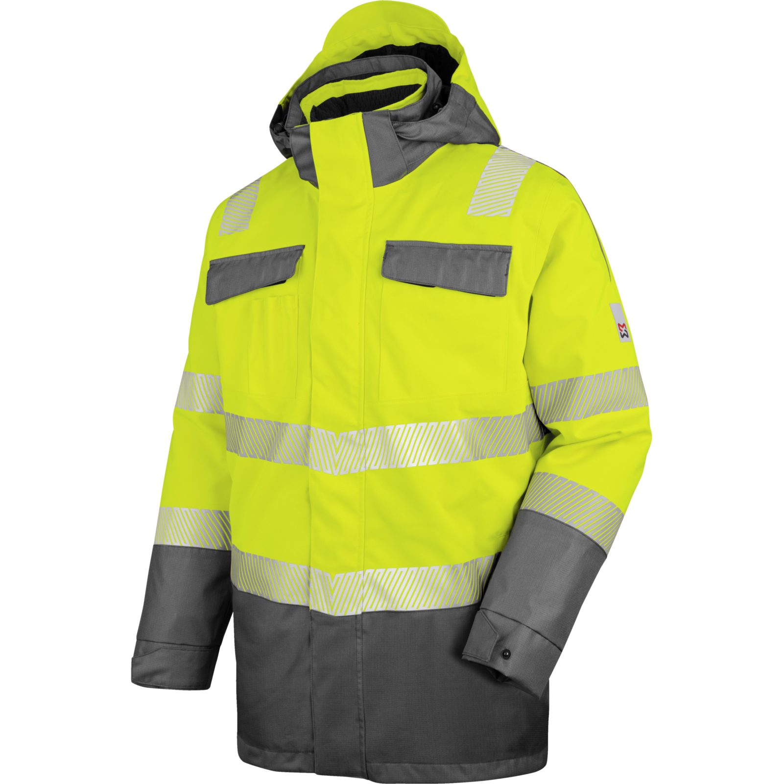 Würth MODYF Arbeitsjacke Warnschutz Winter Parka 3in1 Neon EN 20471 3 Multifunktionaler Winter Parka für Handwerker