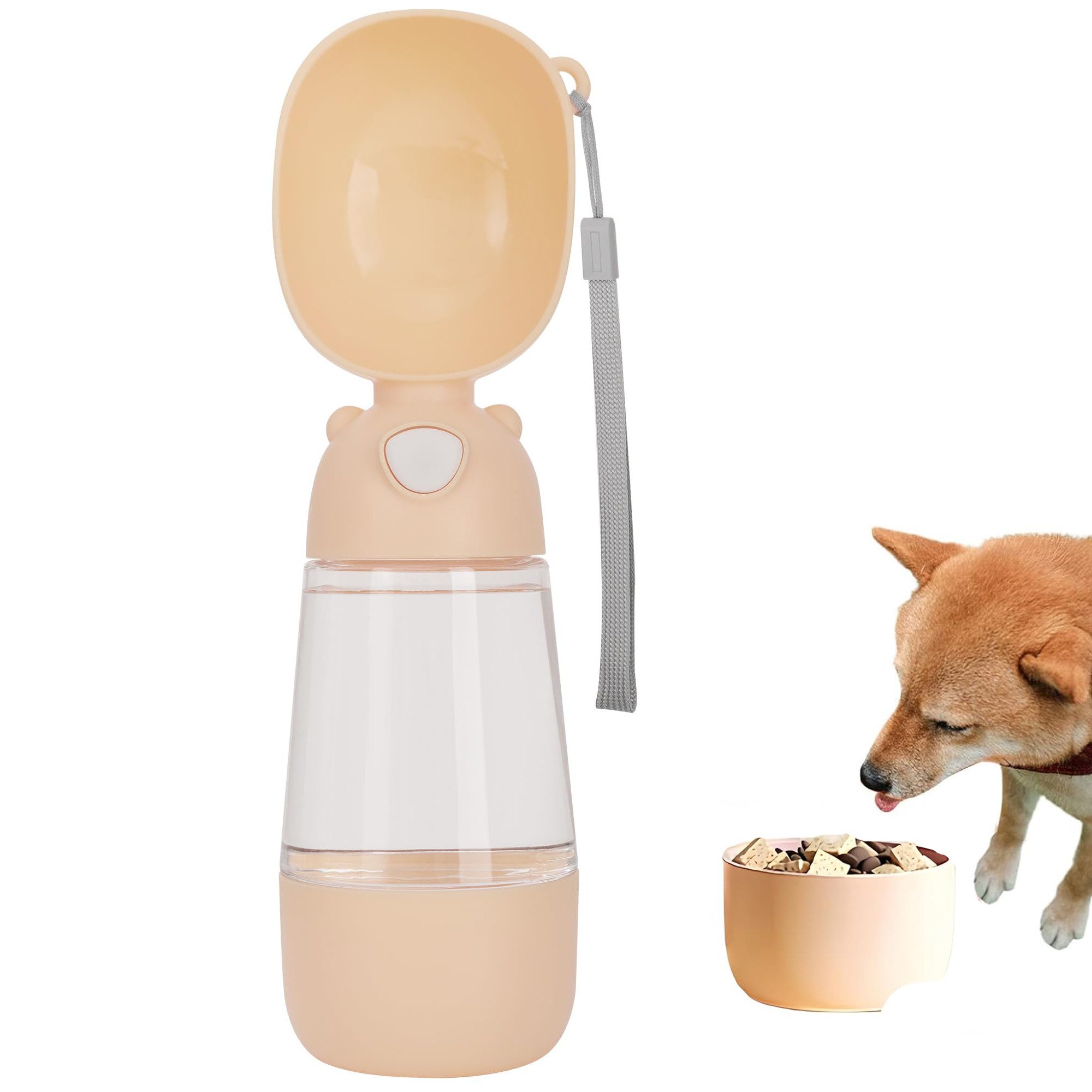 Hunde-Futterautomat Hund Wasserspender mit 200ml Futterbehälter, 400ml Wasserflasche