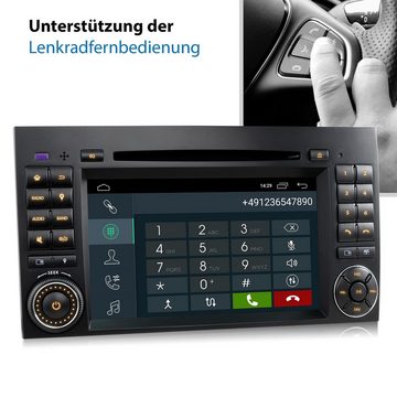 XOMAX XOMAX XM-D10ZA: 2DIN Autoradio mit Android 10 Navi 7 Zoll Touchscreen Monitor, Bluetooth, DVD, CD, SD und USB (passend für Mercedes) Autoradio