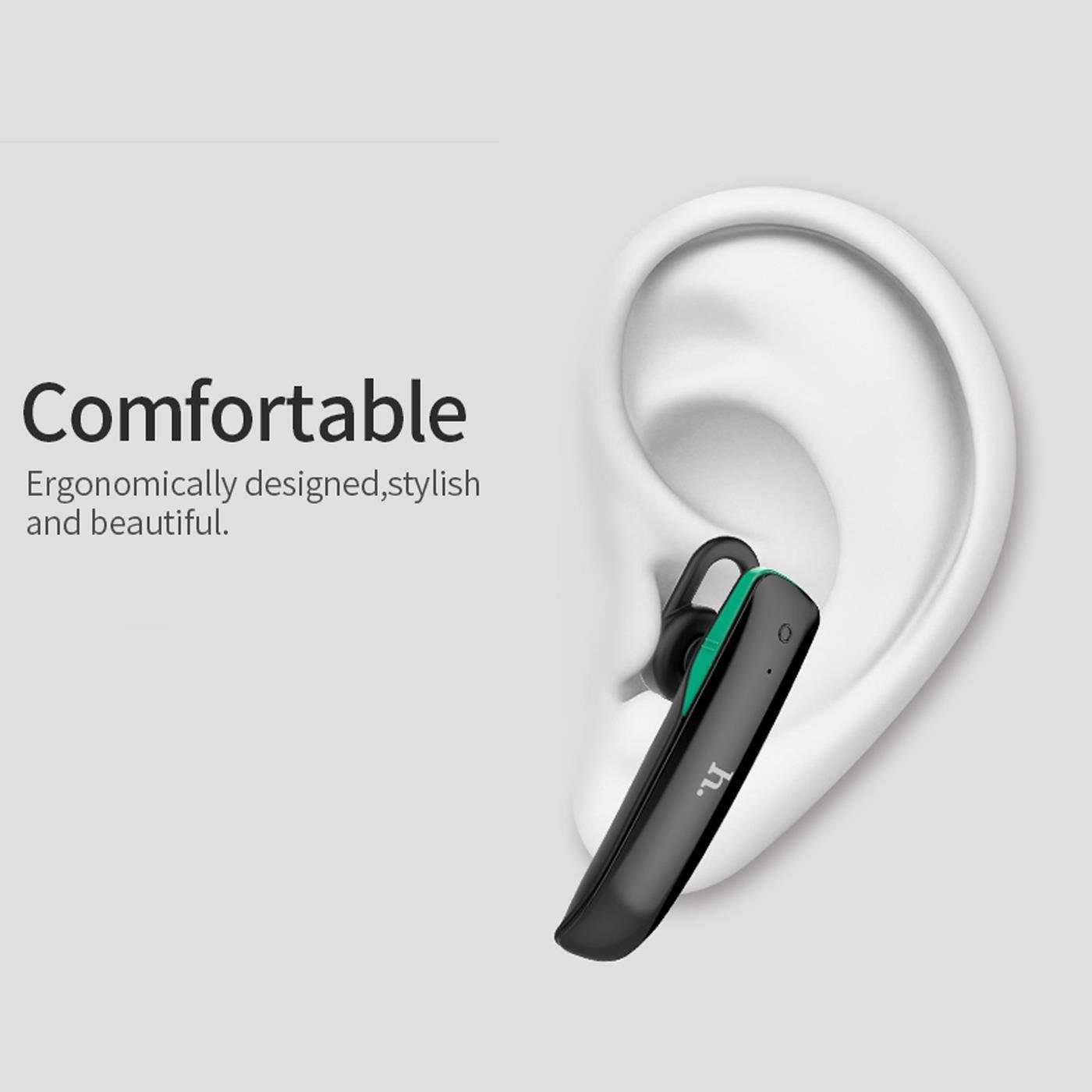 HOCO E1 Mikrofon Kopfh?rer (Ohrh?rer Bluetooth Smartphone-Headset Stereo mit Schwarz in Wireless Ear) Headset Einohr