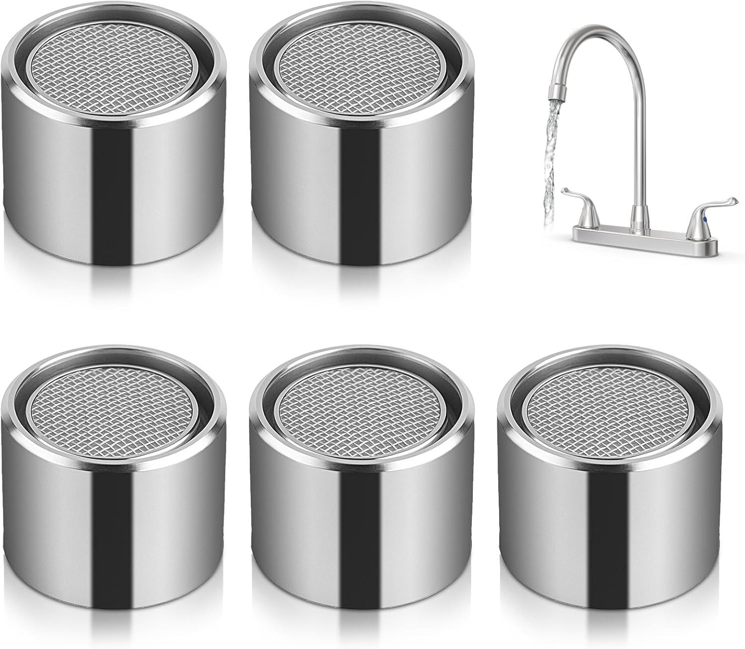 FELIXLEO Strahlregler 5 Stueck Strahlregler M22 Wasserhahnfilter Messinggehaeuse Bad