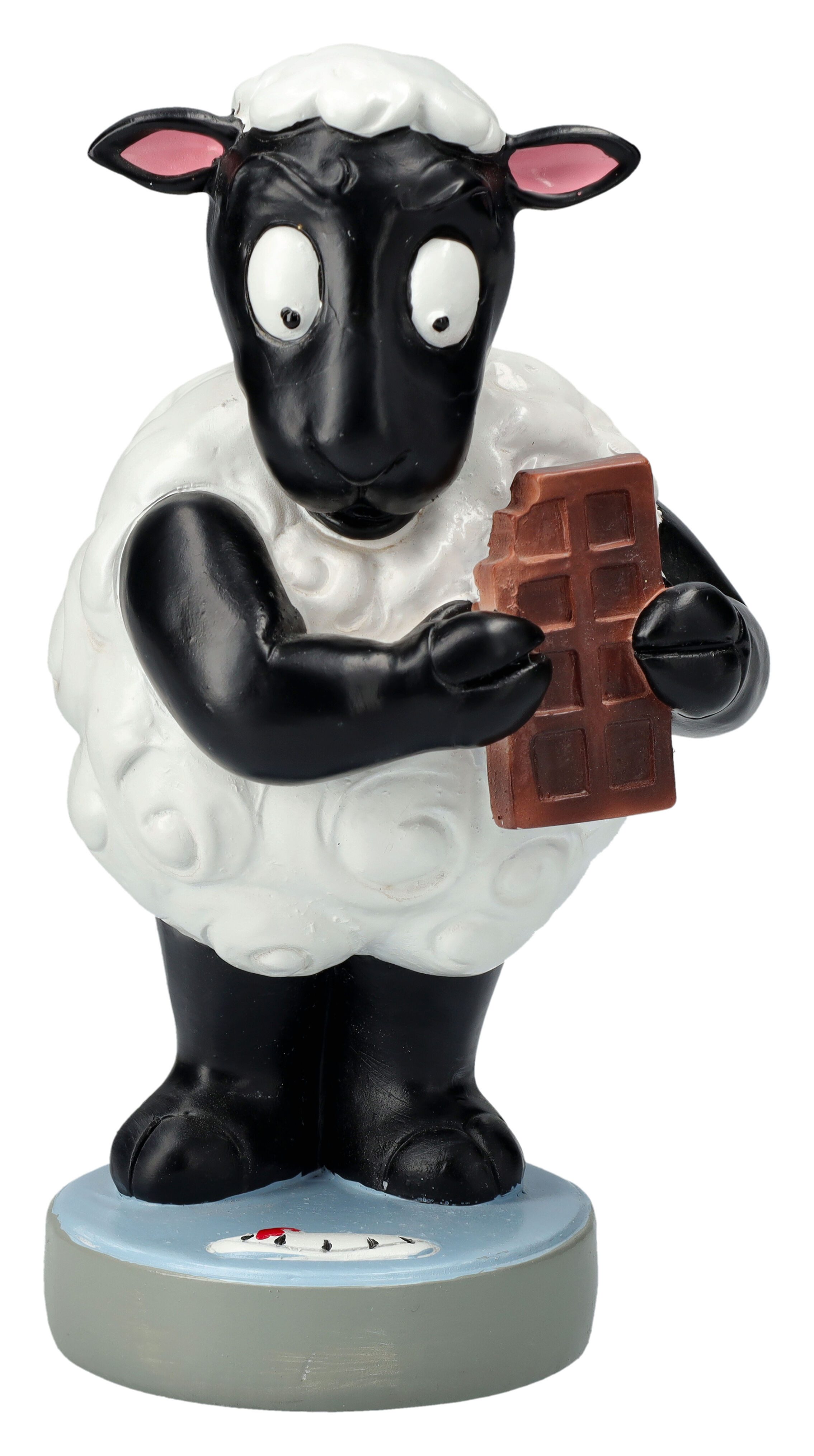 Tierfigur Lustige Schaf Figur - Schokolade auf der Waage Spaßige Tierfigur Deko