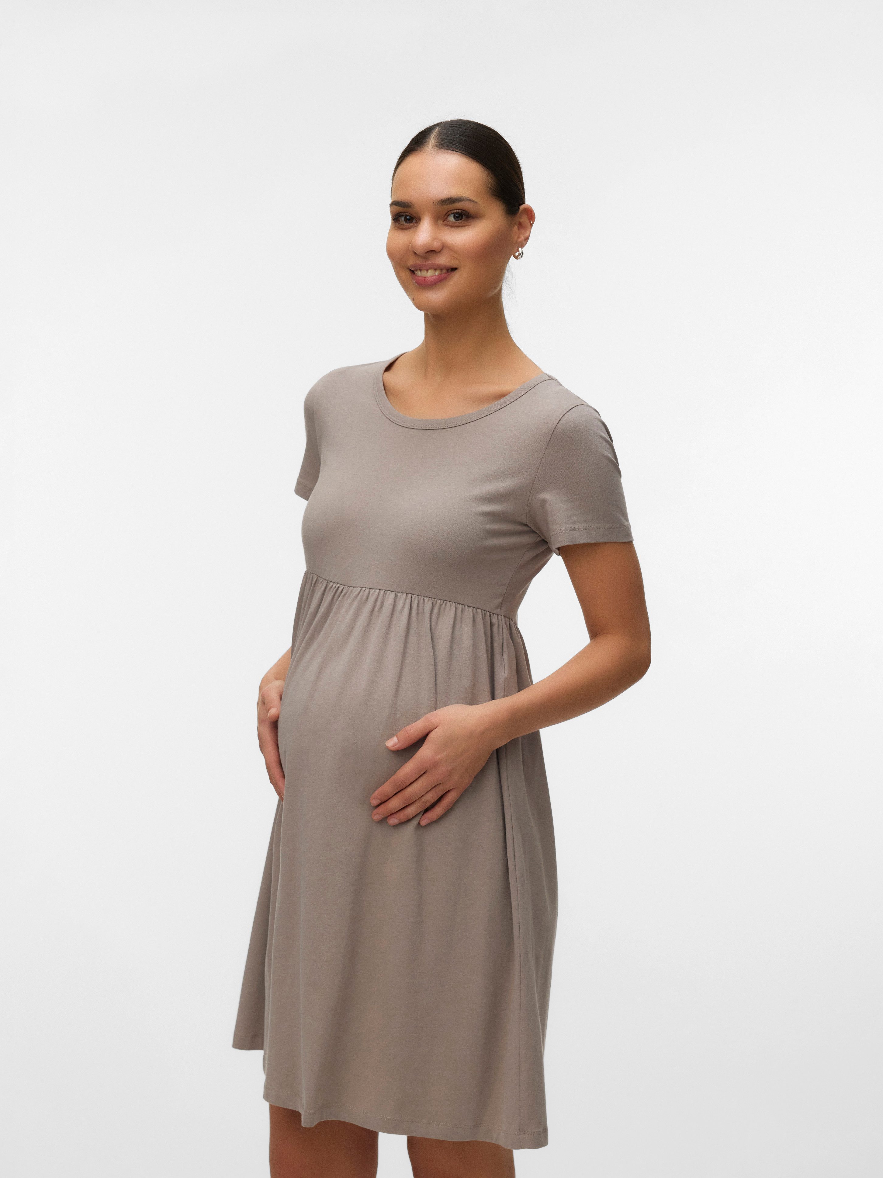 Mamalicious Jerseykleid MLMIA SS JRS ABK SKATER DRESS NOOS Baumwollmischung, regular fit