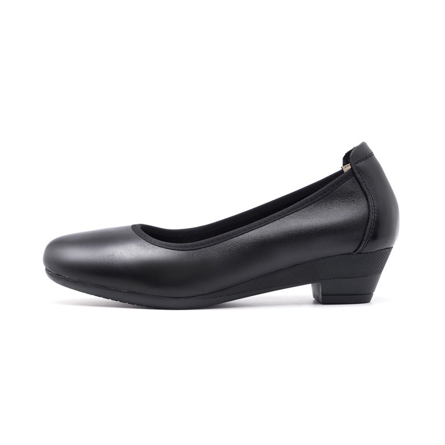 MAGICSHE Frauen geschlossener Pumps in klassischer Linie Pumps Bequeme formelle Schuhe mit runder Zehenpartie Schwarz006