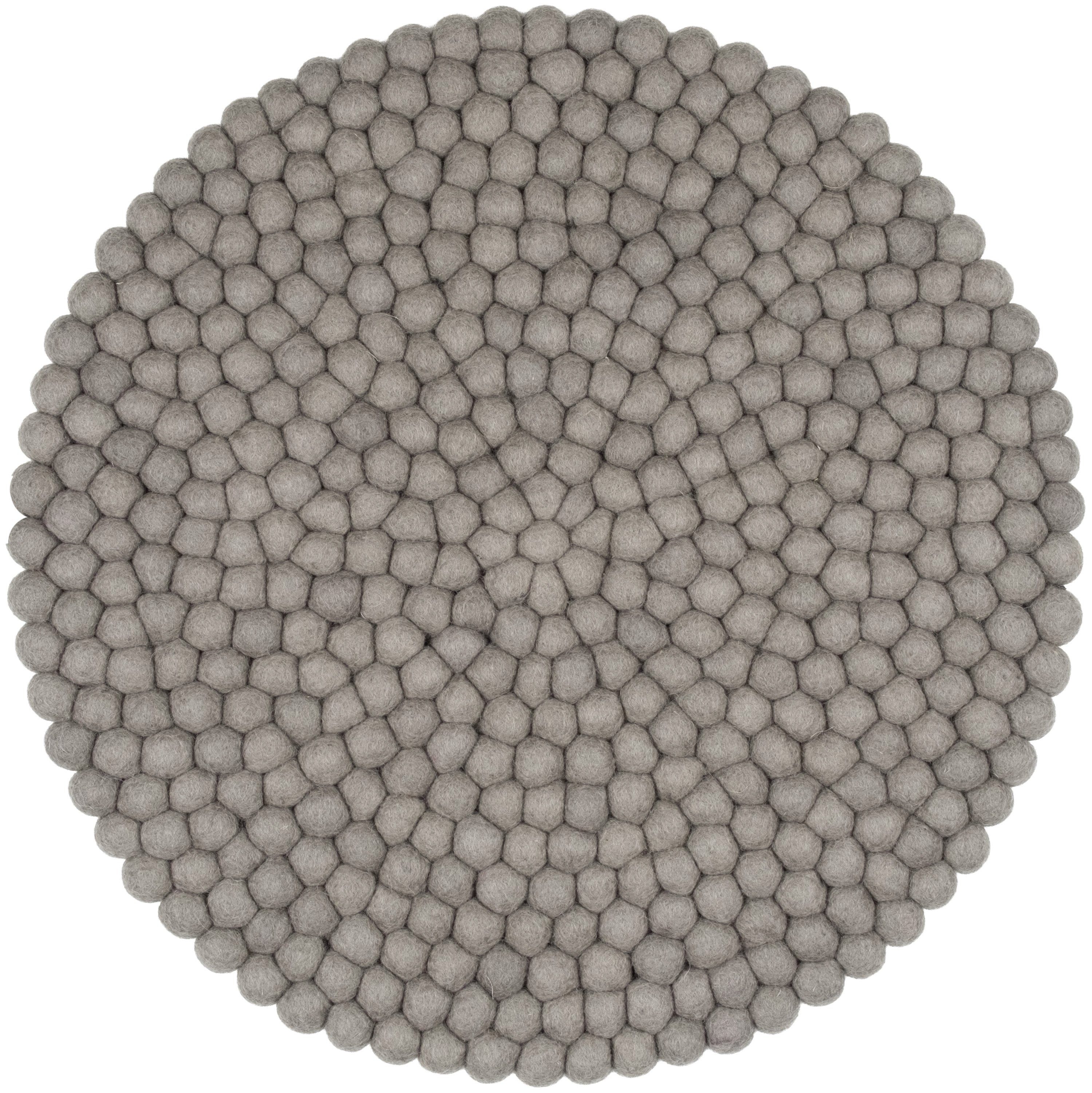 myfelt Stuhlkissen Filzkugel Sitzauflage ⌀ 36 cm, beidseitig verwendbar, 100 % Schurwolle