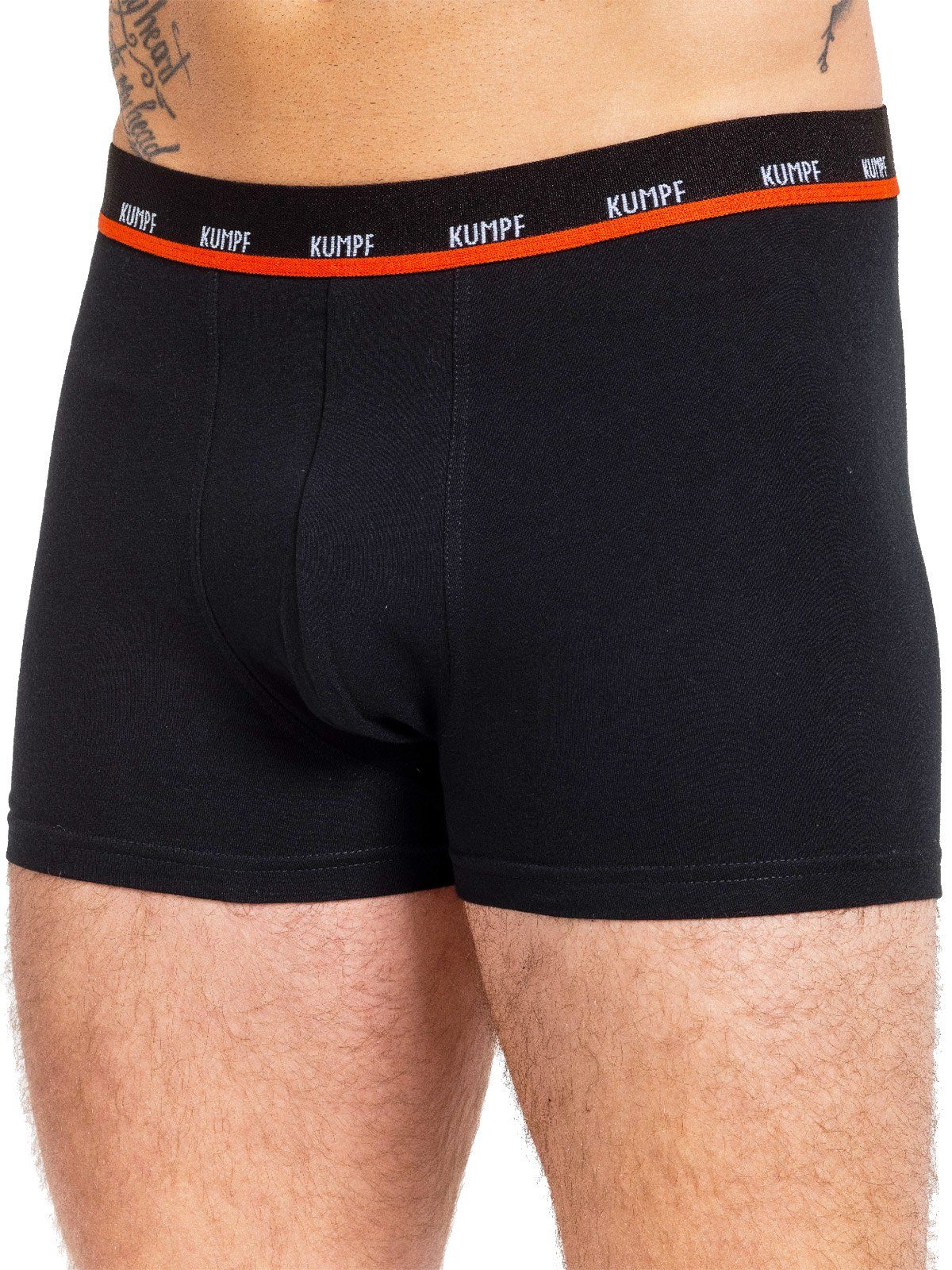 KUMPF Retro Pants 3er Pack Herren Pants mit Gummibund Cotton Stretch (Packung, 3-St) Materialmix schwarz